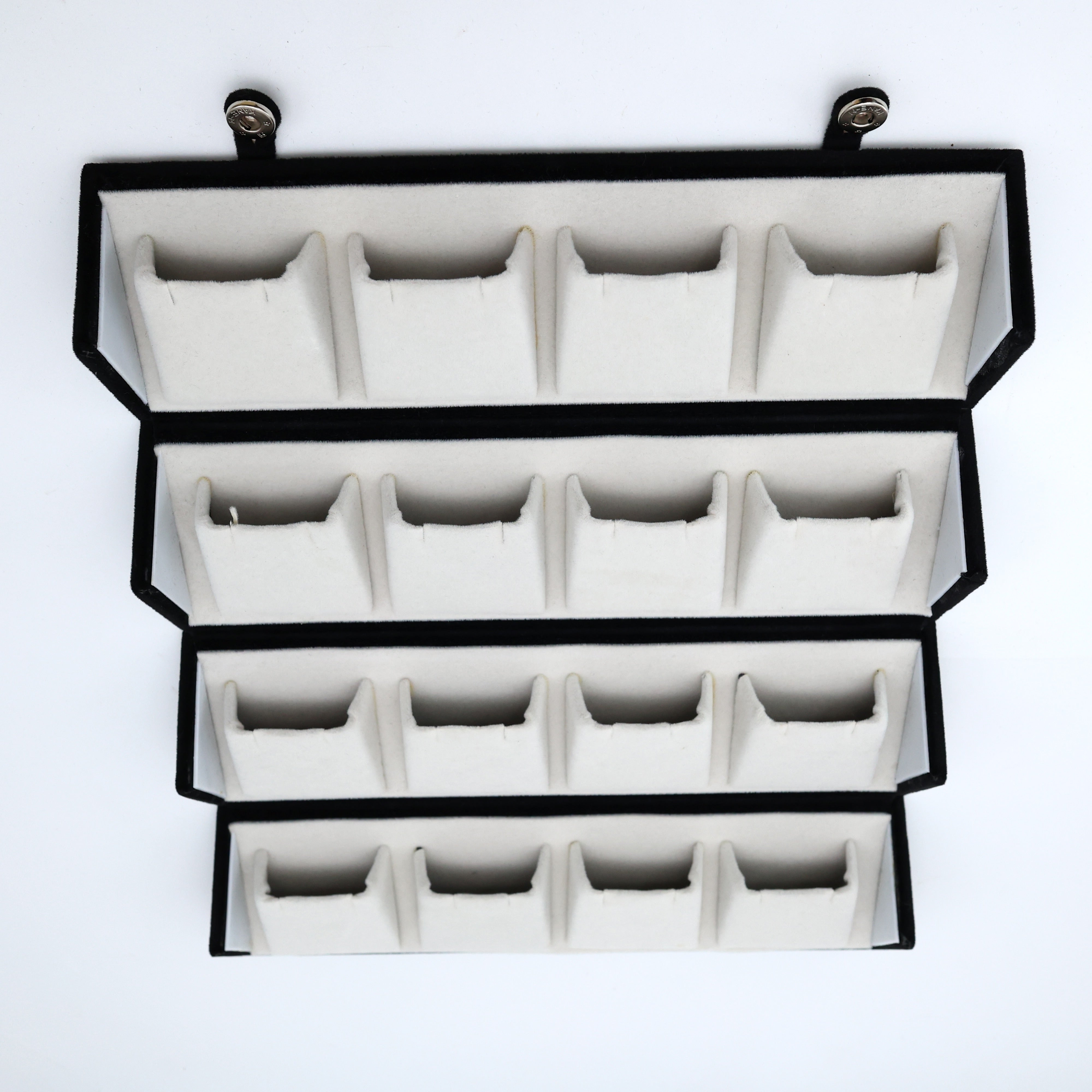 Foldable 16 Slots Earrings Organiser Box - Black