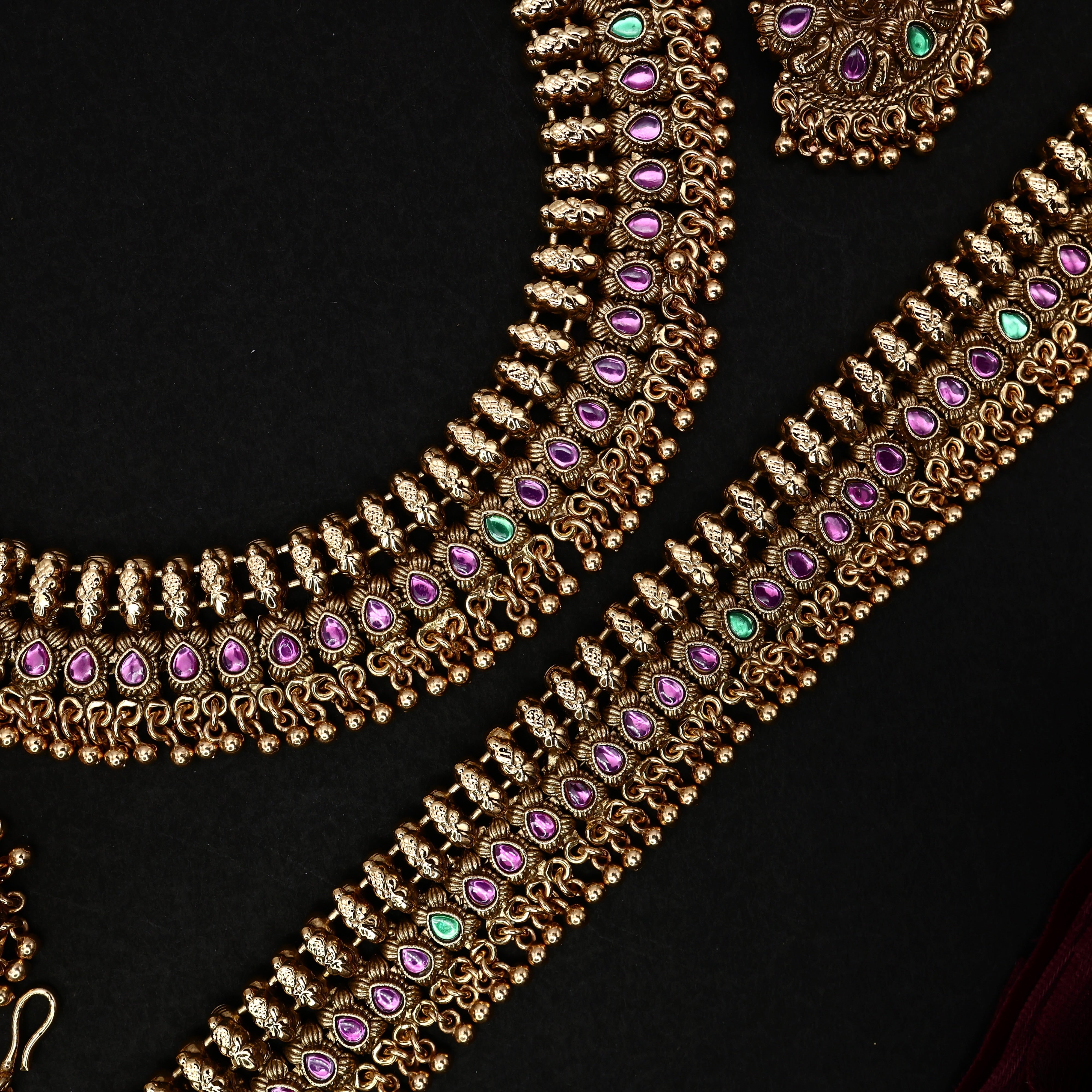 Antique Nagas Precious Kemp Flower Buds Full Bridal Set