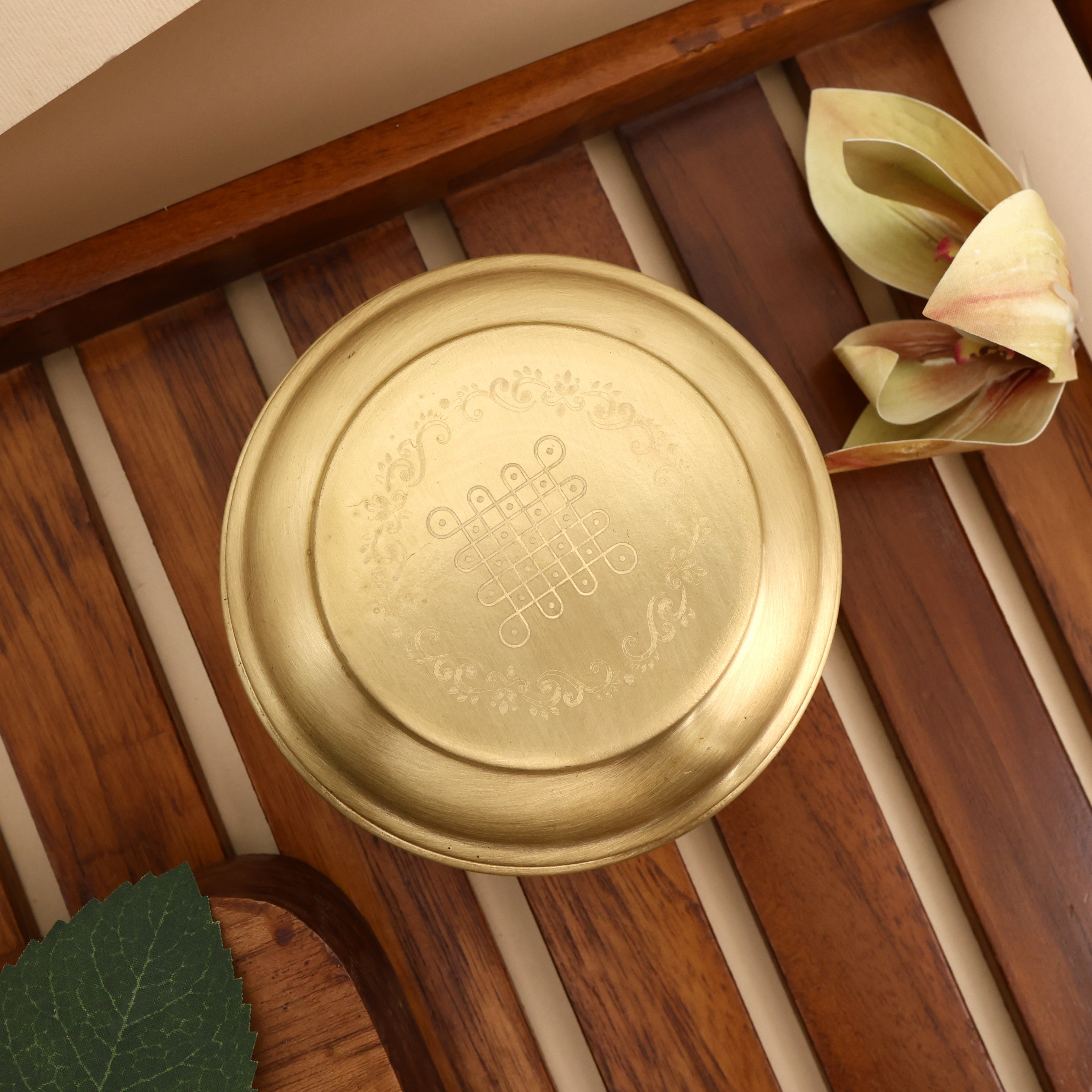 Kolam Brass 4” Spice Box/Masala Dabba