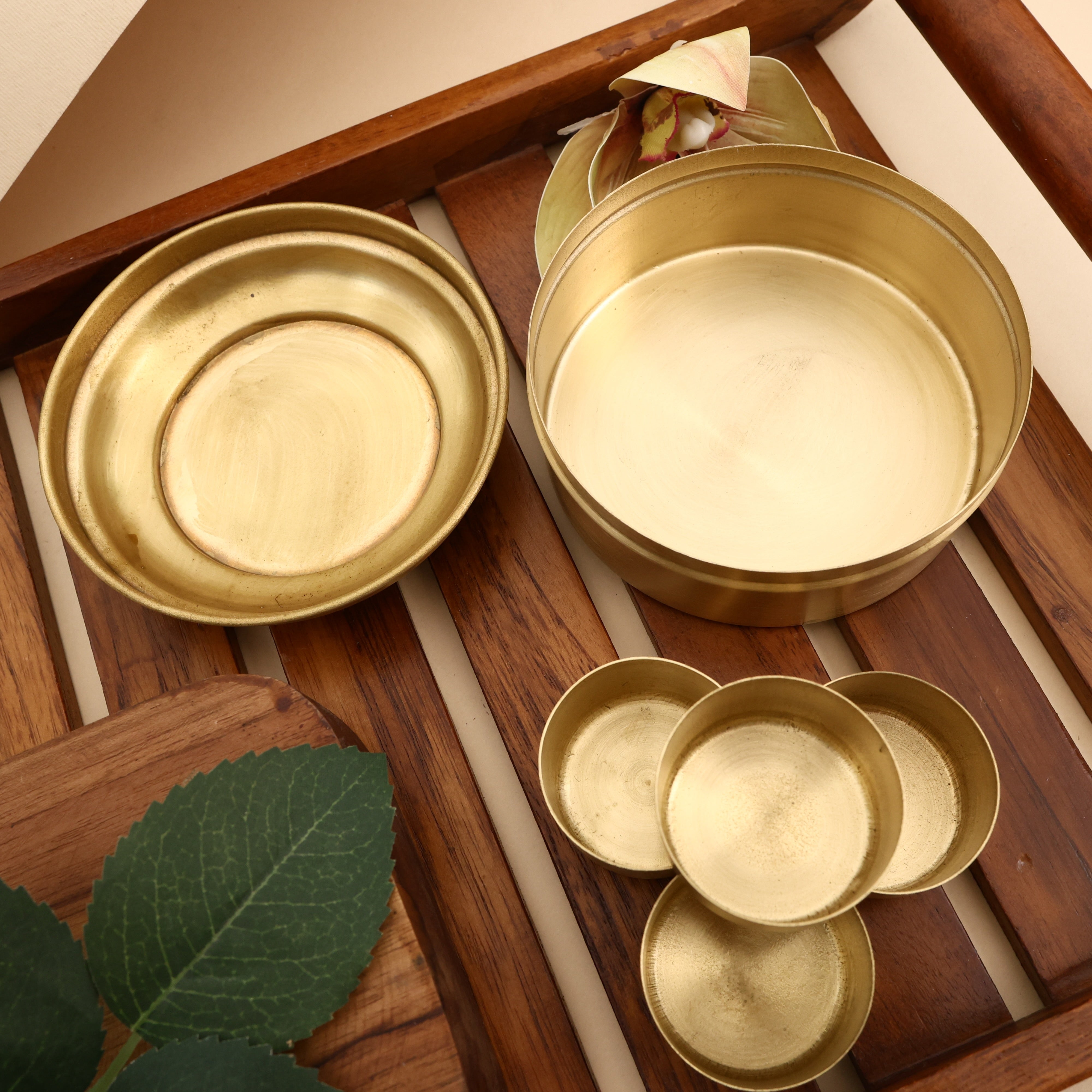 Kolam Brass 4” Spice Box/Masala Dabba