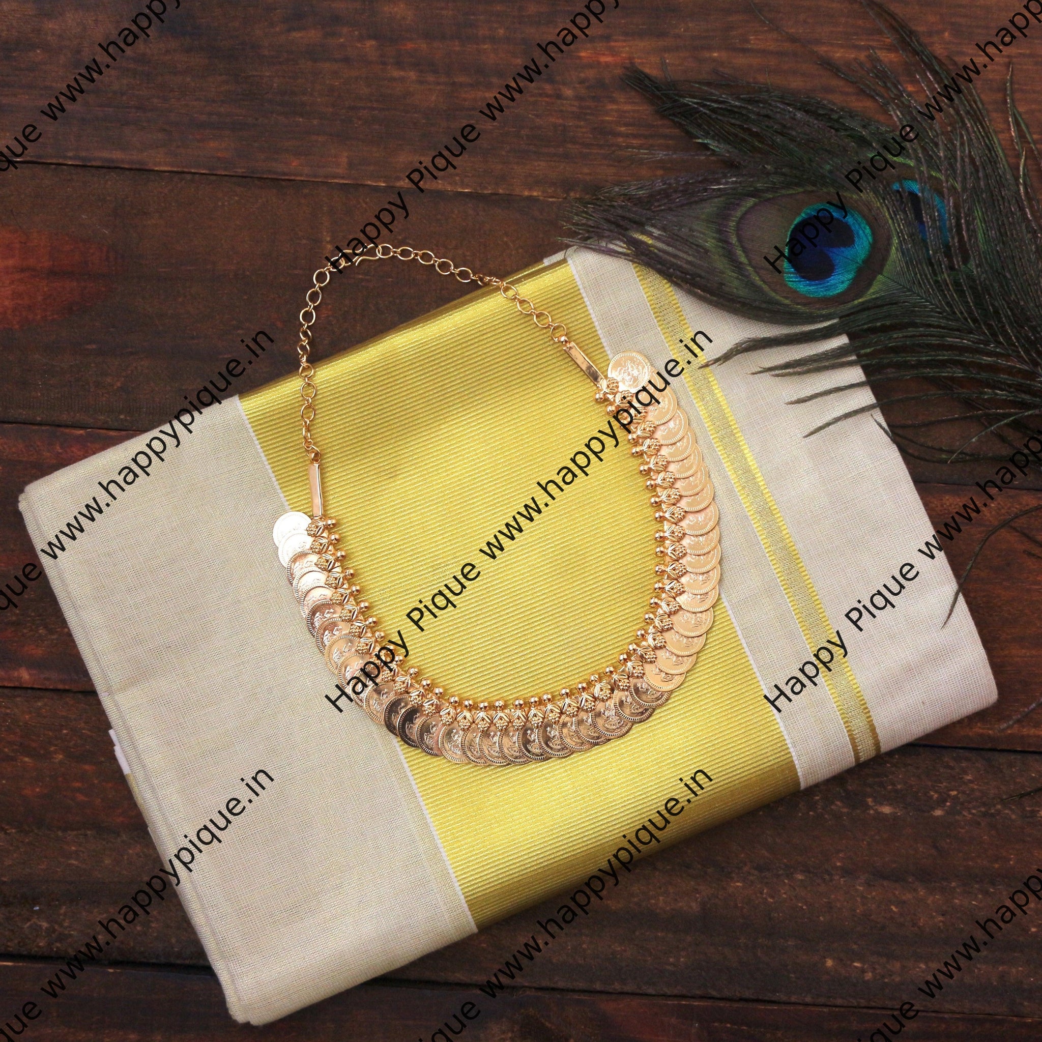 Gold Colour Lakshmi Coin for Aari Work ,Saree Tassles, Embroidery Pack of 50 Grams main image 1
