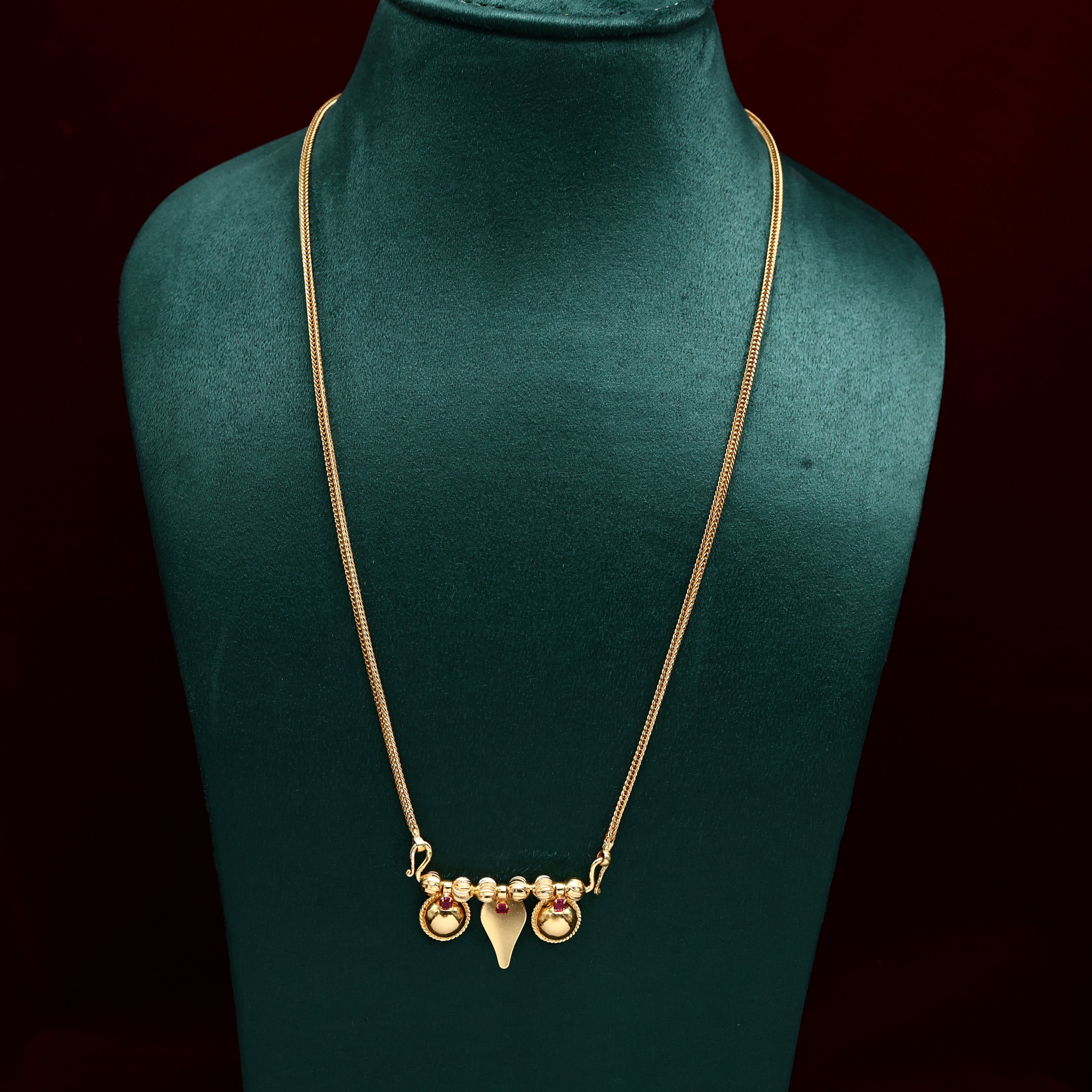 Real Gold Tone Pottu Ela Thali Chain