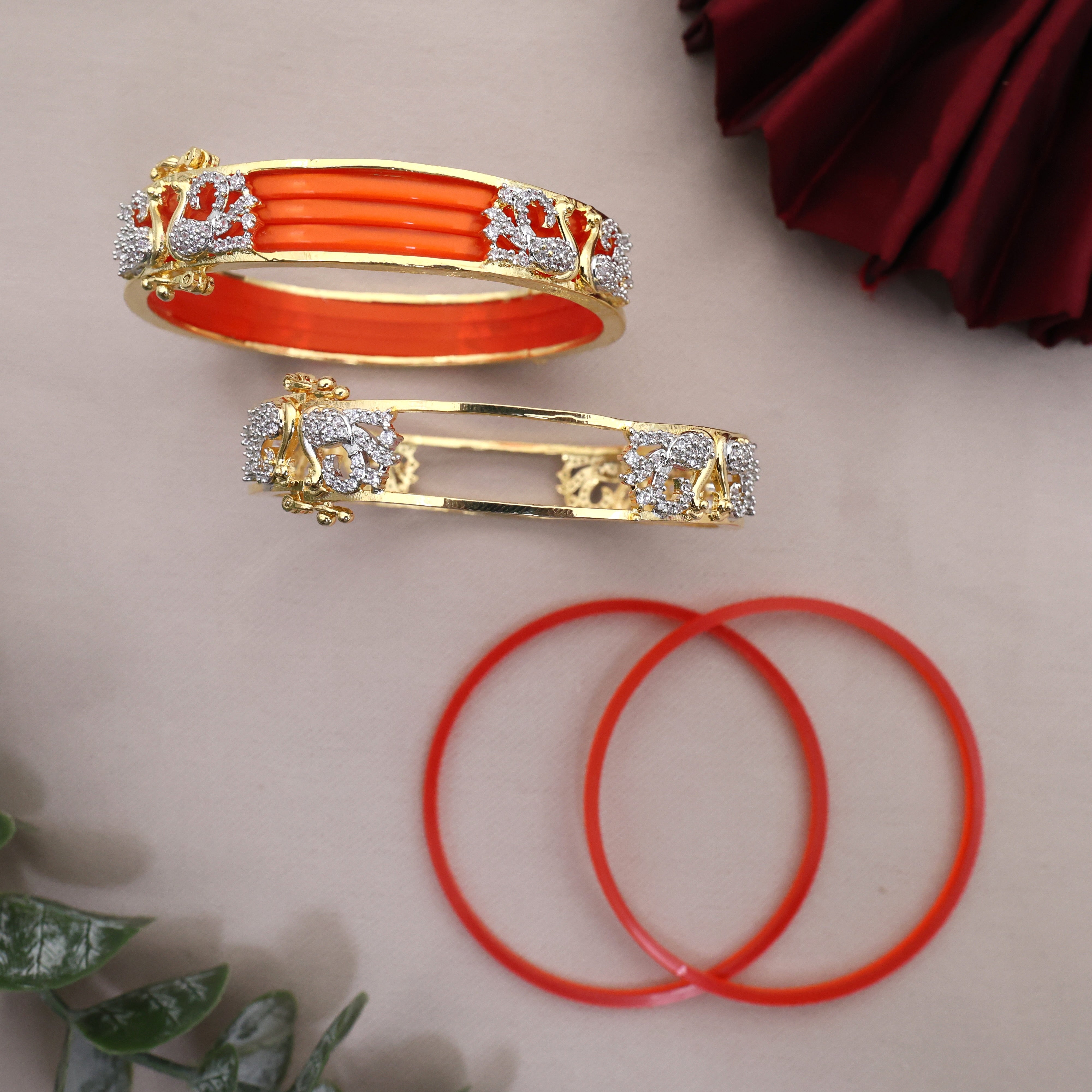 10 in 1 Premium Diamond Look Swan Interchangeable Bangles Set