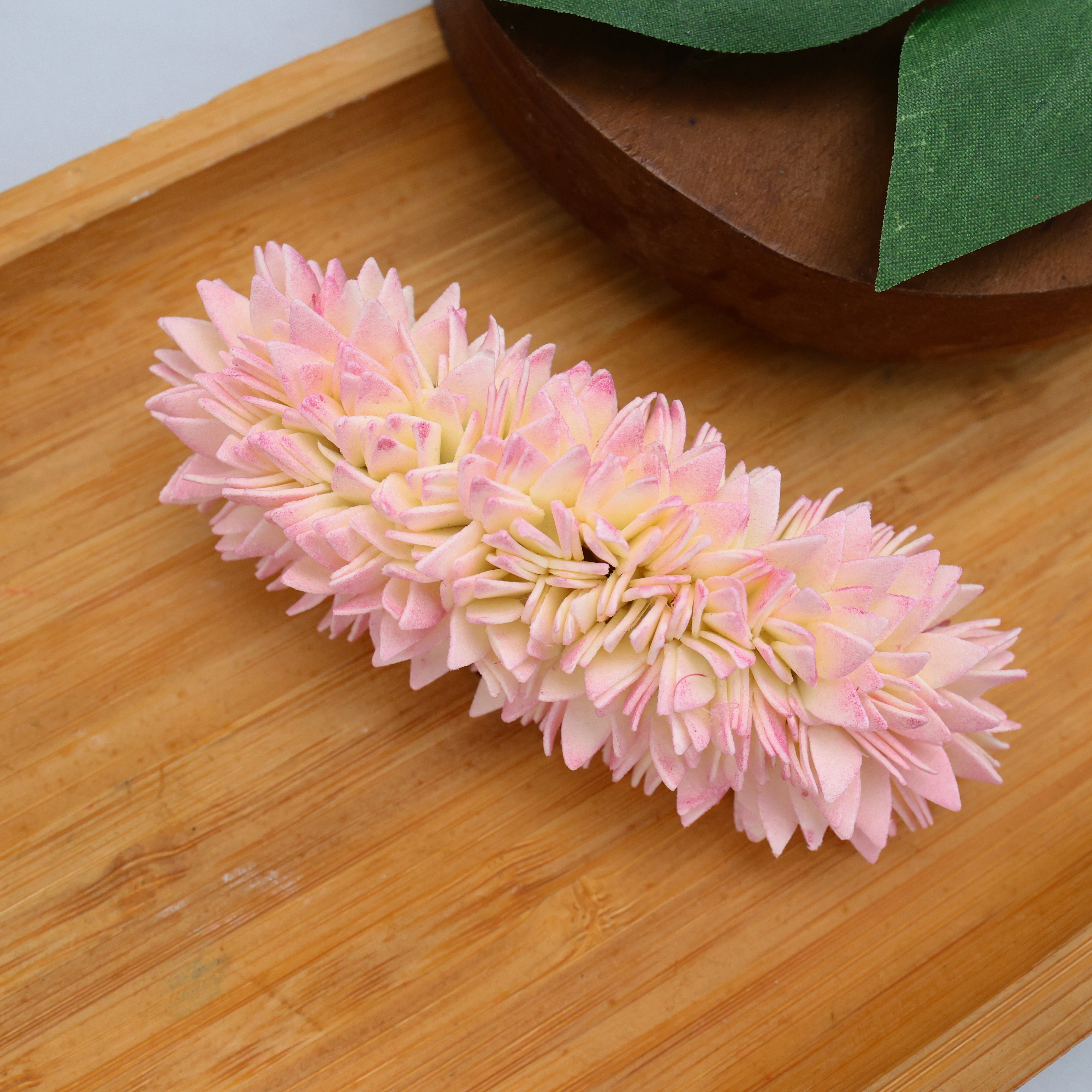 HANDMADE FOAM WATERPROOF JATHI POO FRENCH BARRETTE HAIR CLIP FOR WOMEN