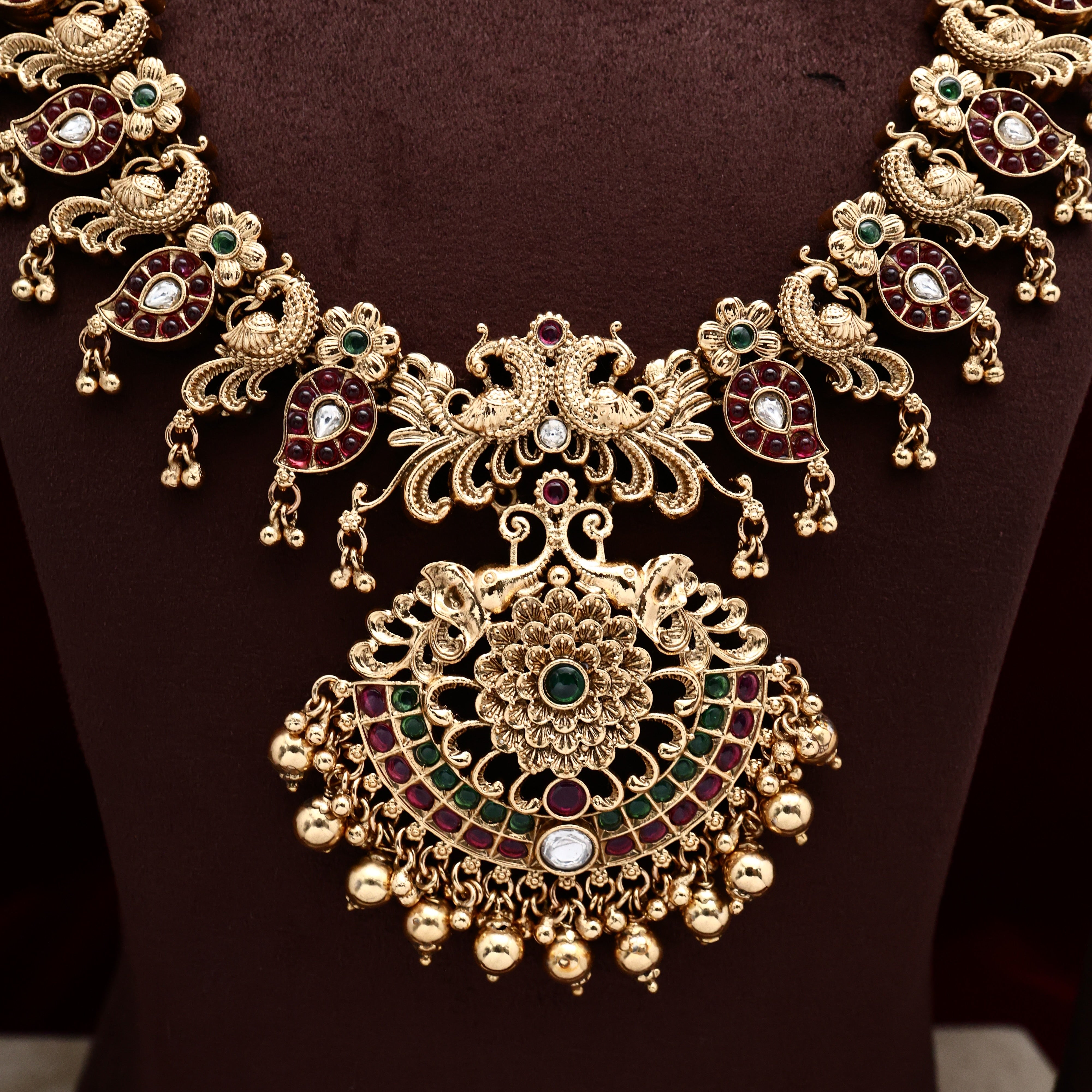 Antique Kemp Kundan Rettapakshi Bridal Set