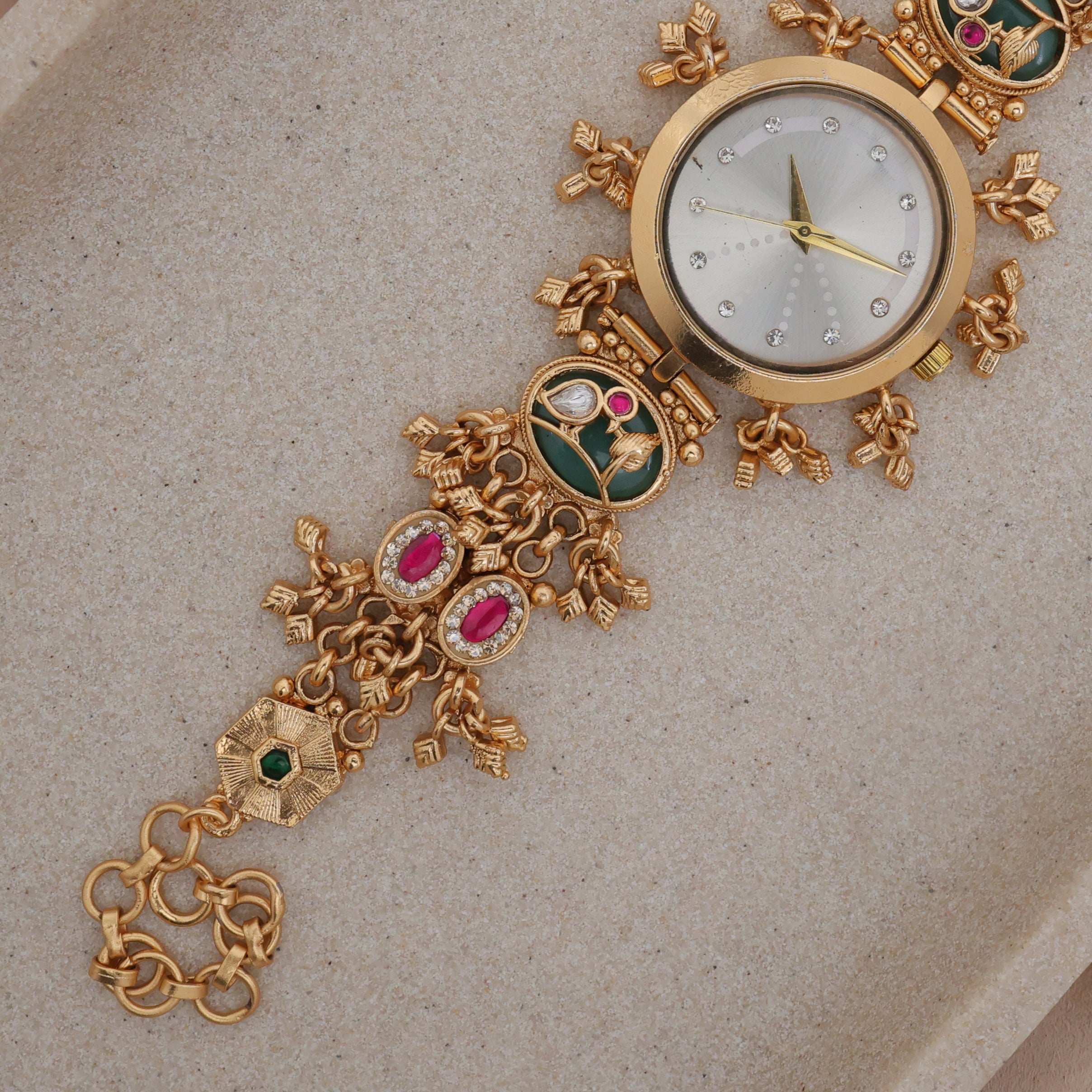 Gold Tone Rich Heritage Little Bird Kashmiri Bracelet Watch