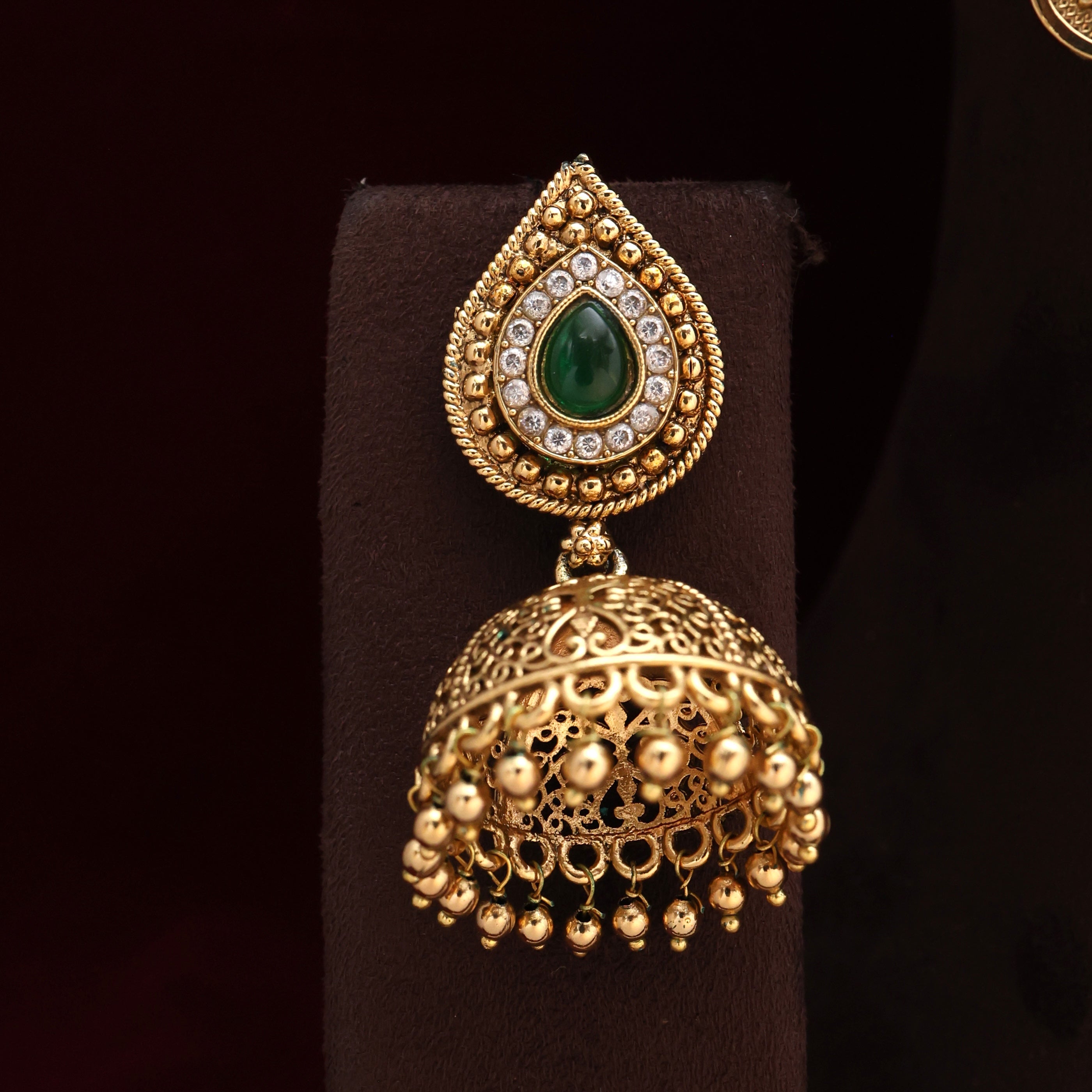 Real Gold Design Premium Kemp AD Heavy Lakshmi Coin Bridal Haaram
