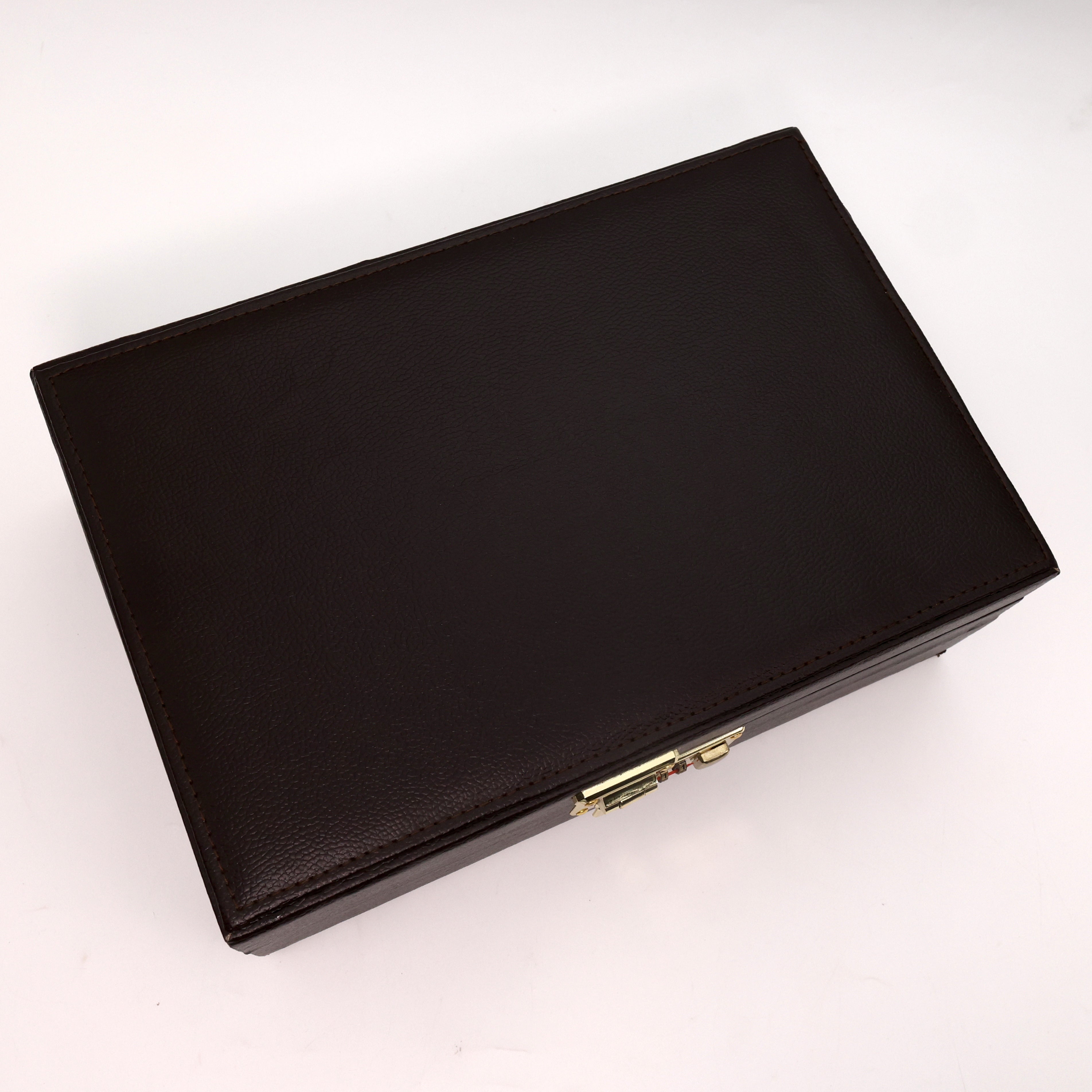 Royal Brown Premium Necklace Organiser with Mirror & Number Lock