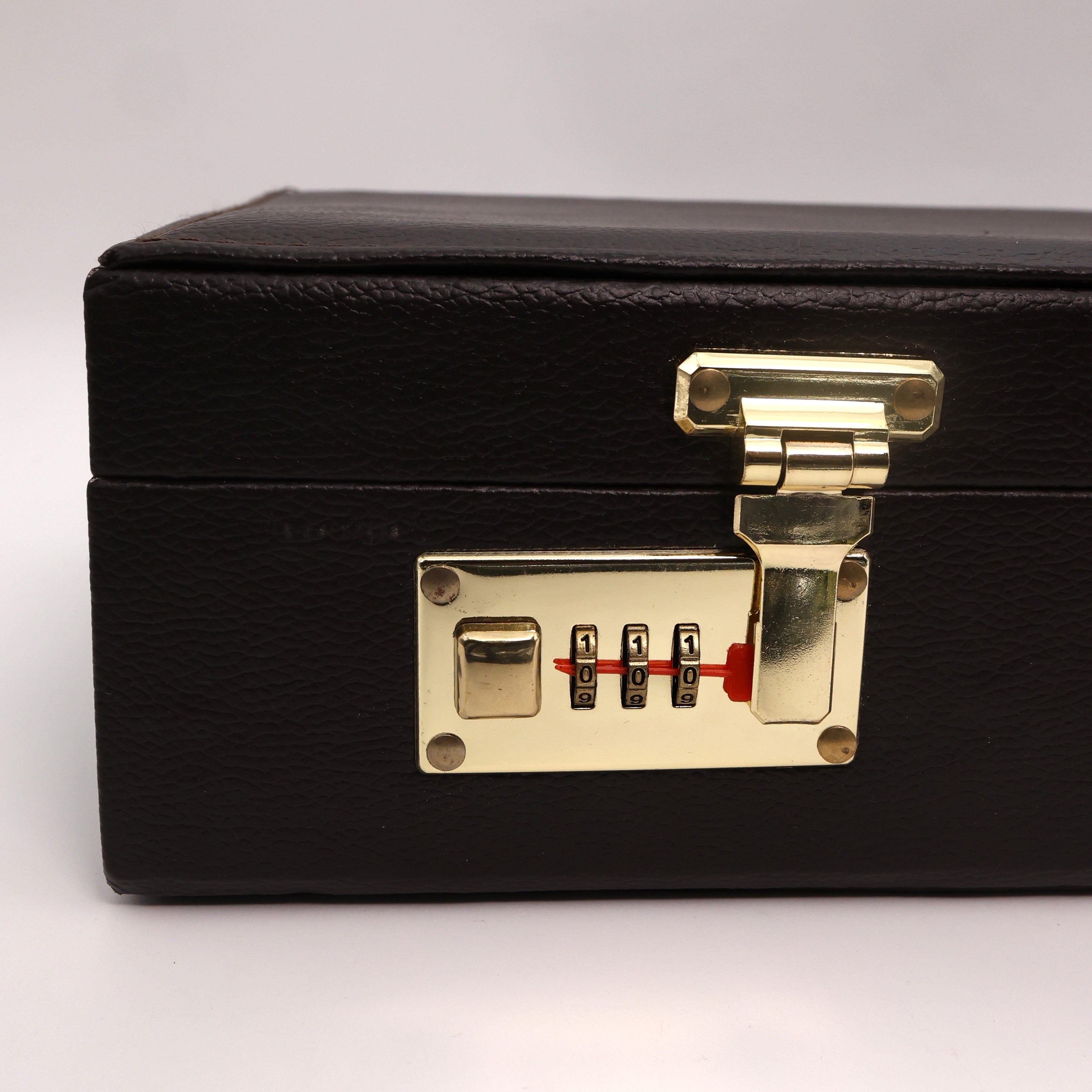Royal Brown Long Haaram Organiser with Mirror & Double Number Lock