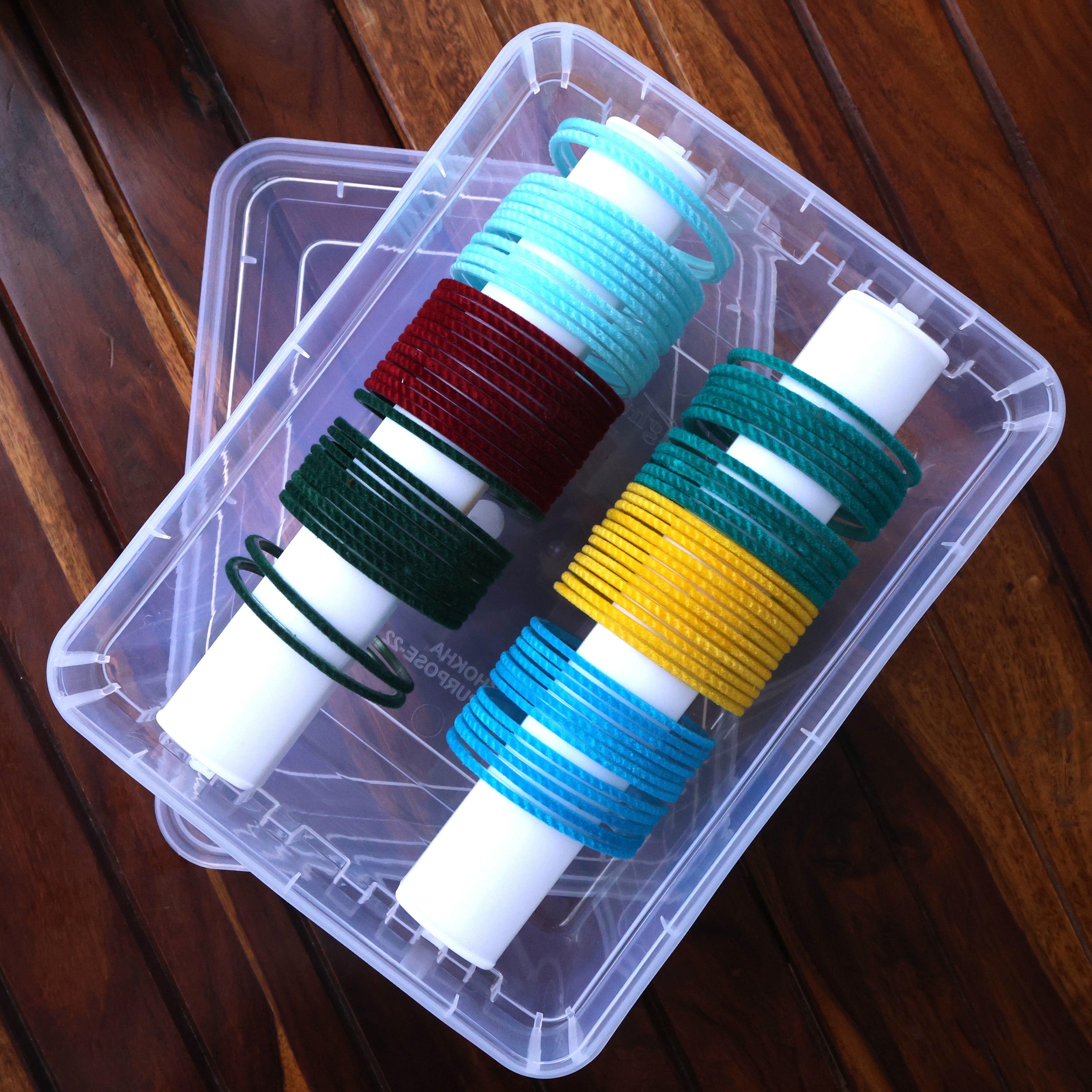 Thick Plastic Adjustable Removable 2 Rod Bangle Box - Bangle Organiser