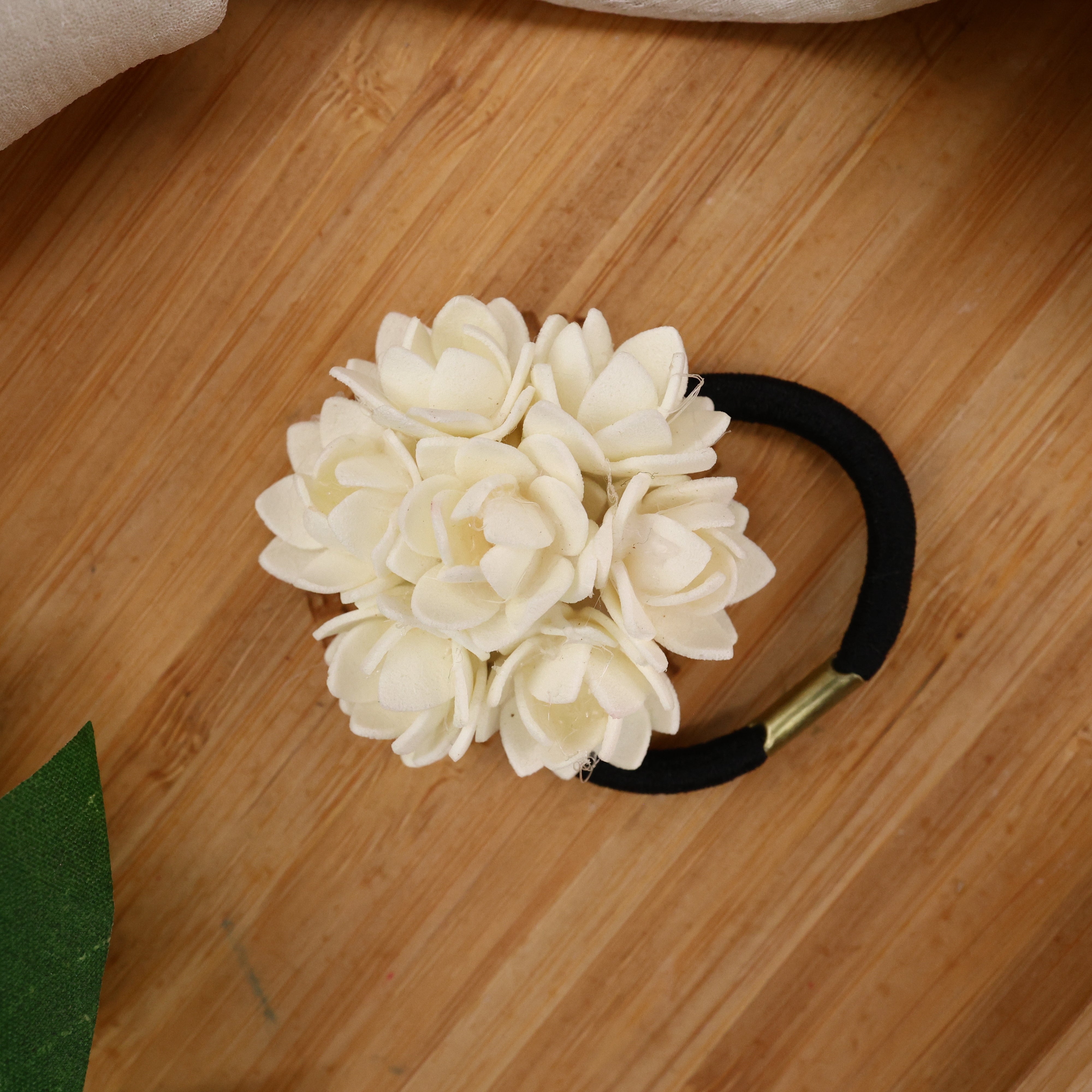 Handmade Realistic Waterproof Foam Bloomed Jasmine Elastic Hair Band for Kids & Women