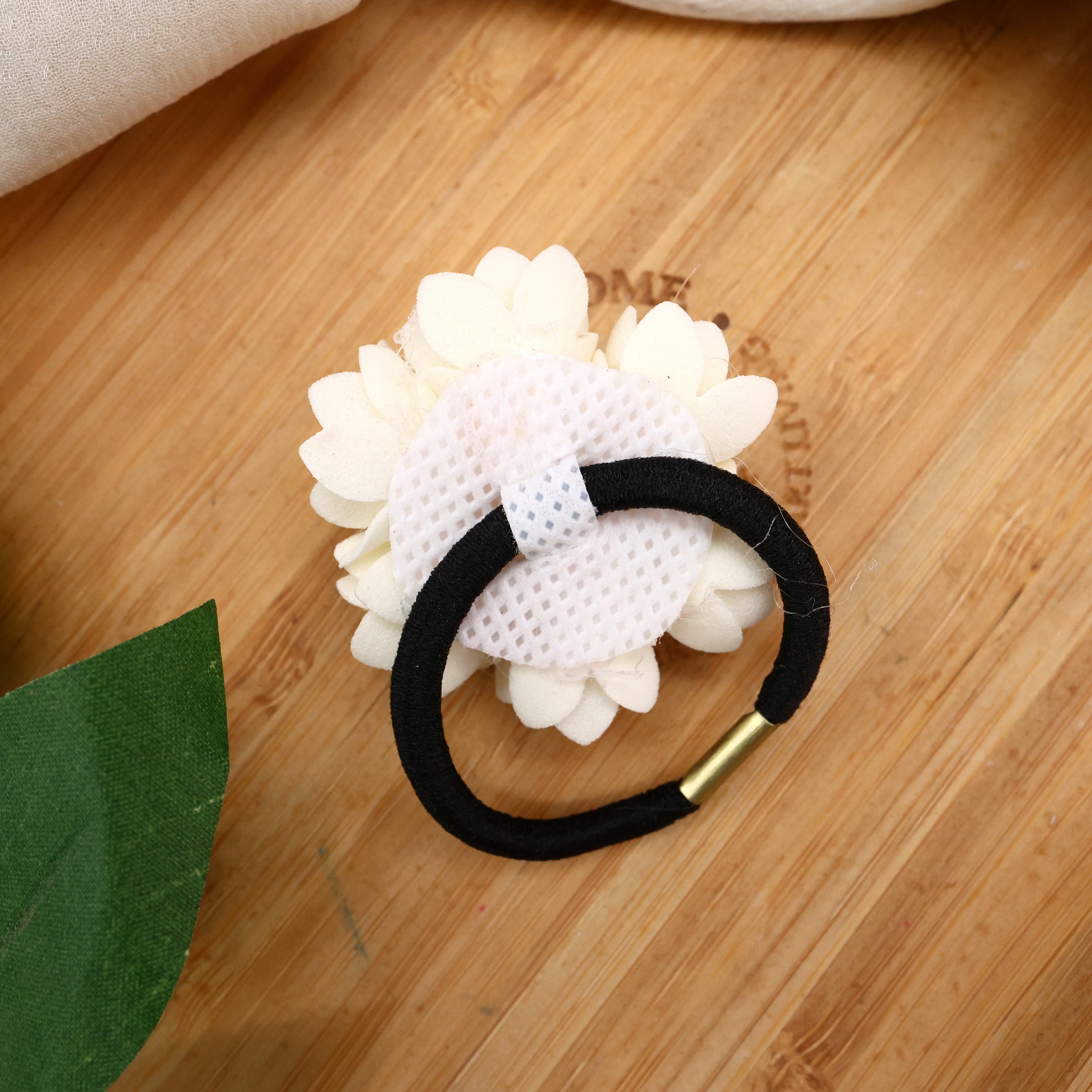 Handmade Realistic Waterproof Foam Bloomed Jasmine Elastic Hair Band for Kids & Women