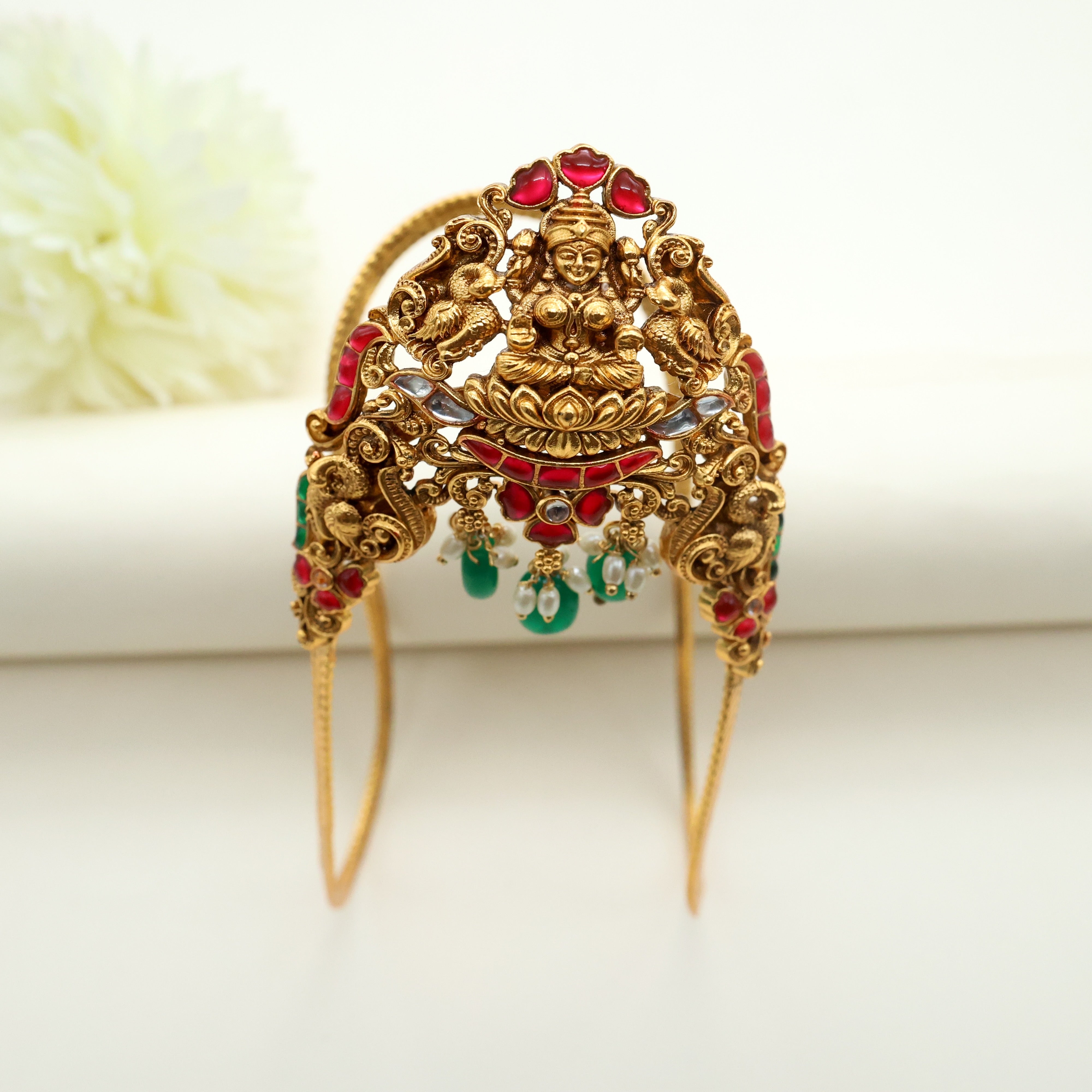 Antique Nagas Premium Kemp Lakshmi Bridal Vanki - Single Side Bridal Vanki