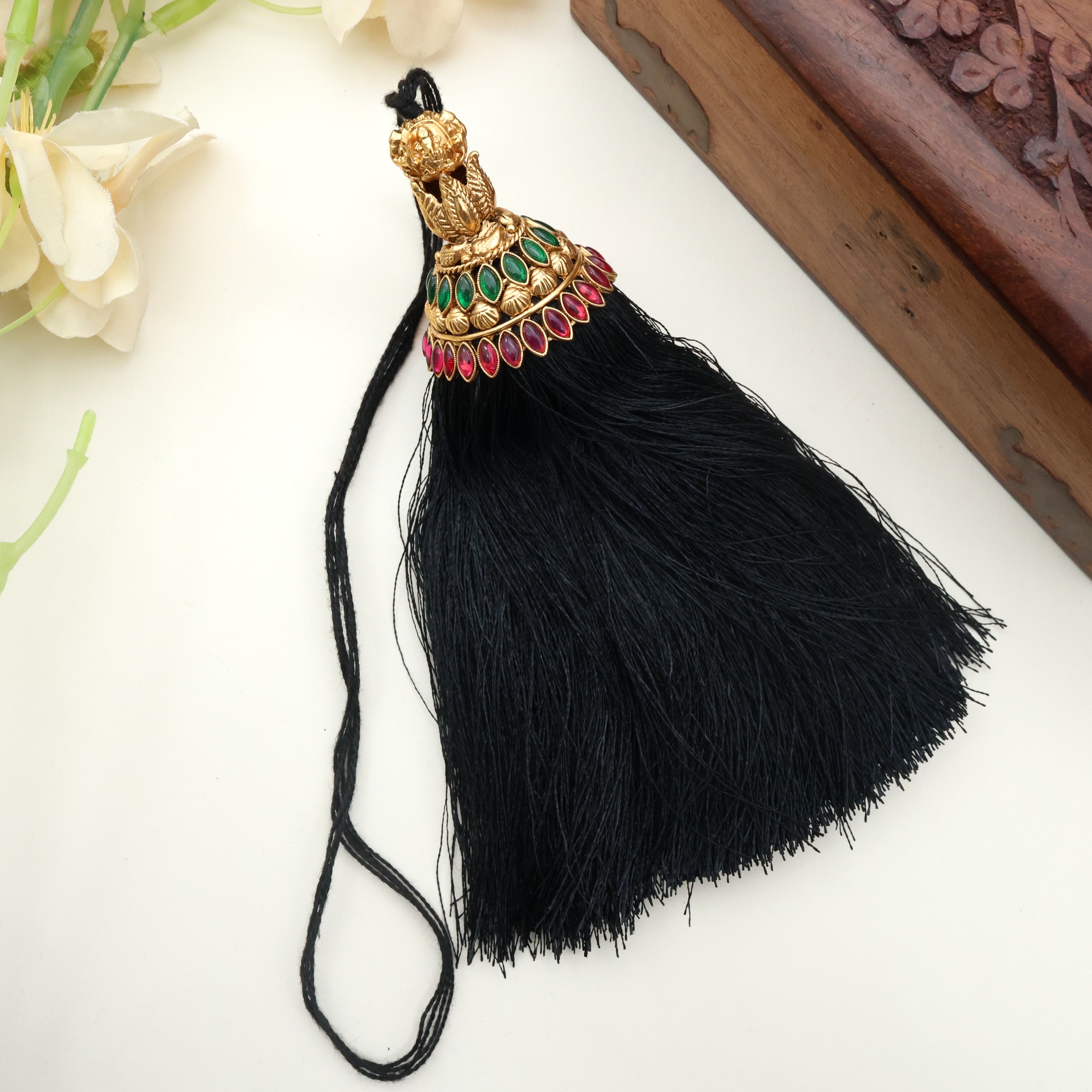 Premium South Indian Lotus Flower Jada Kunjalam / Jada Koppulu Hair Accessory