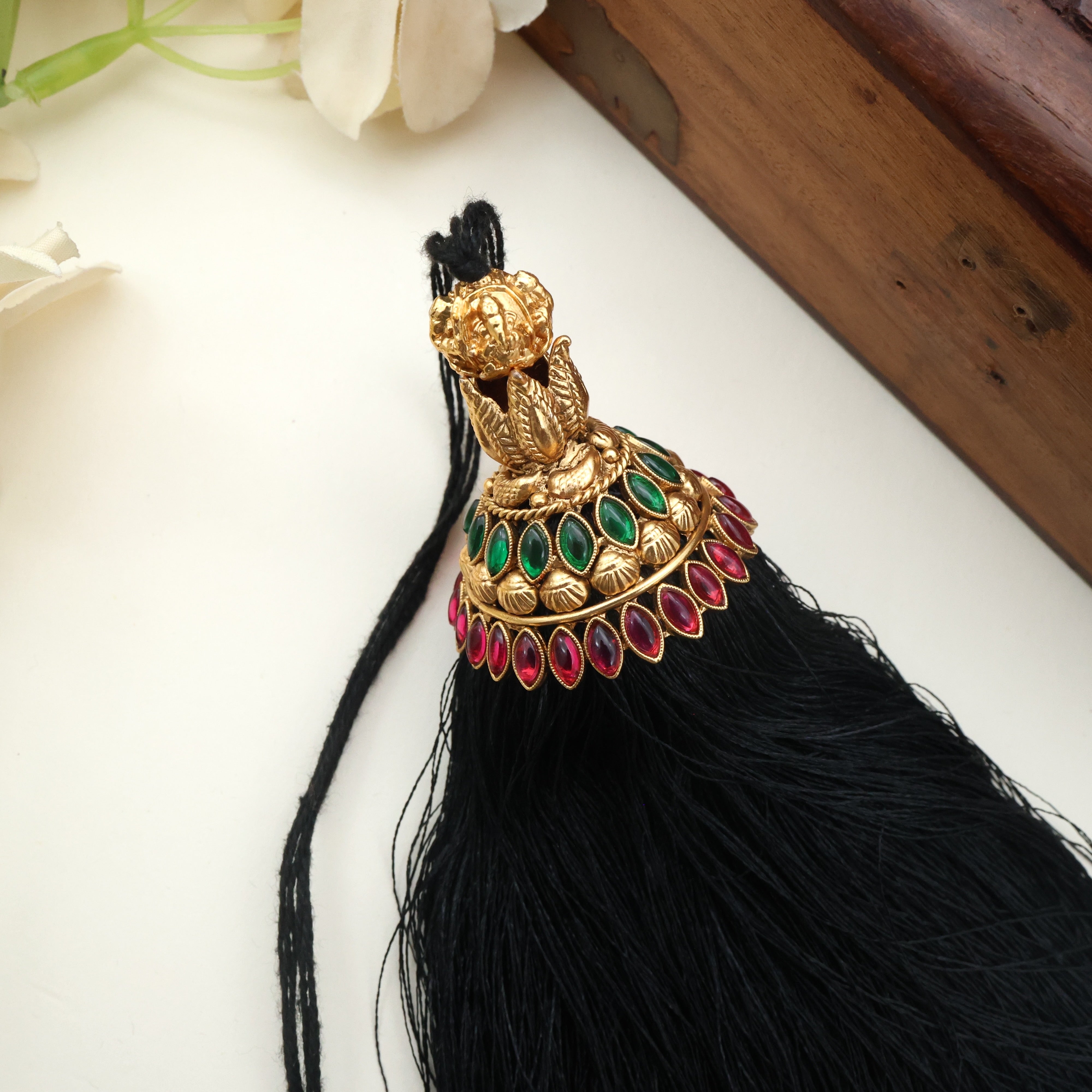 Premium South Indian Lotus Flower Jada Kunjalam / Jada Koppulu Hair Accessory