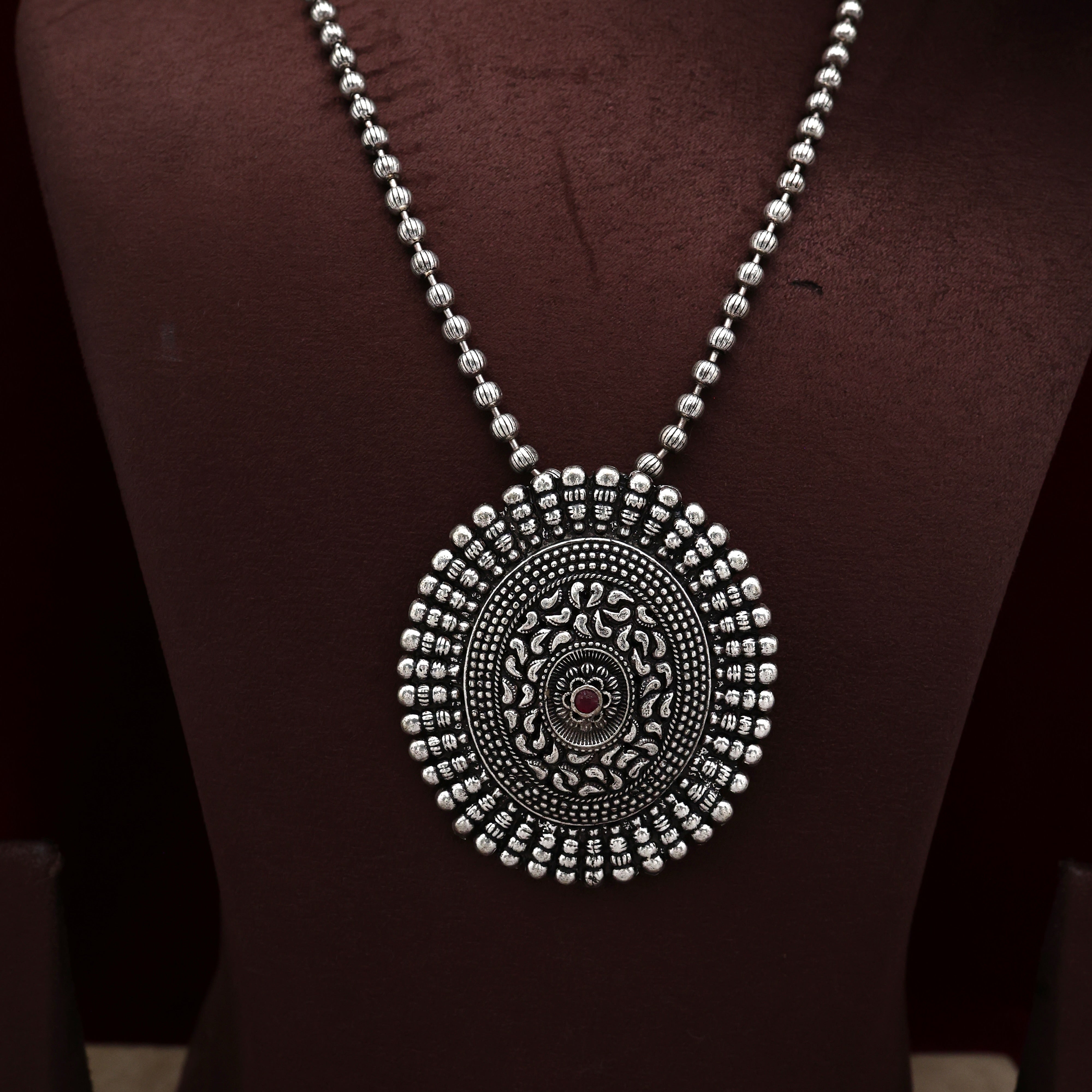 Silver Look Vintage Flower Chakra Mani Mala Set