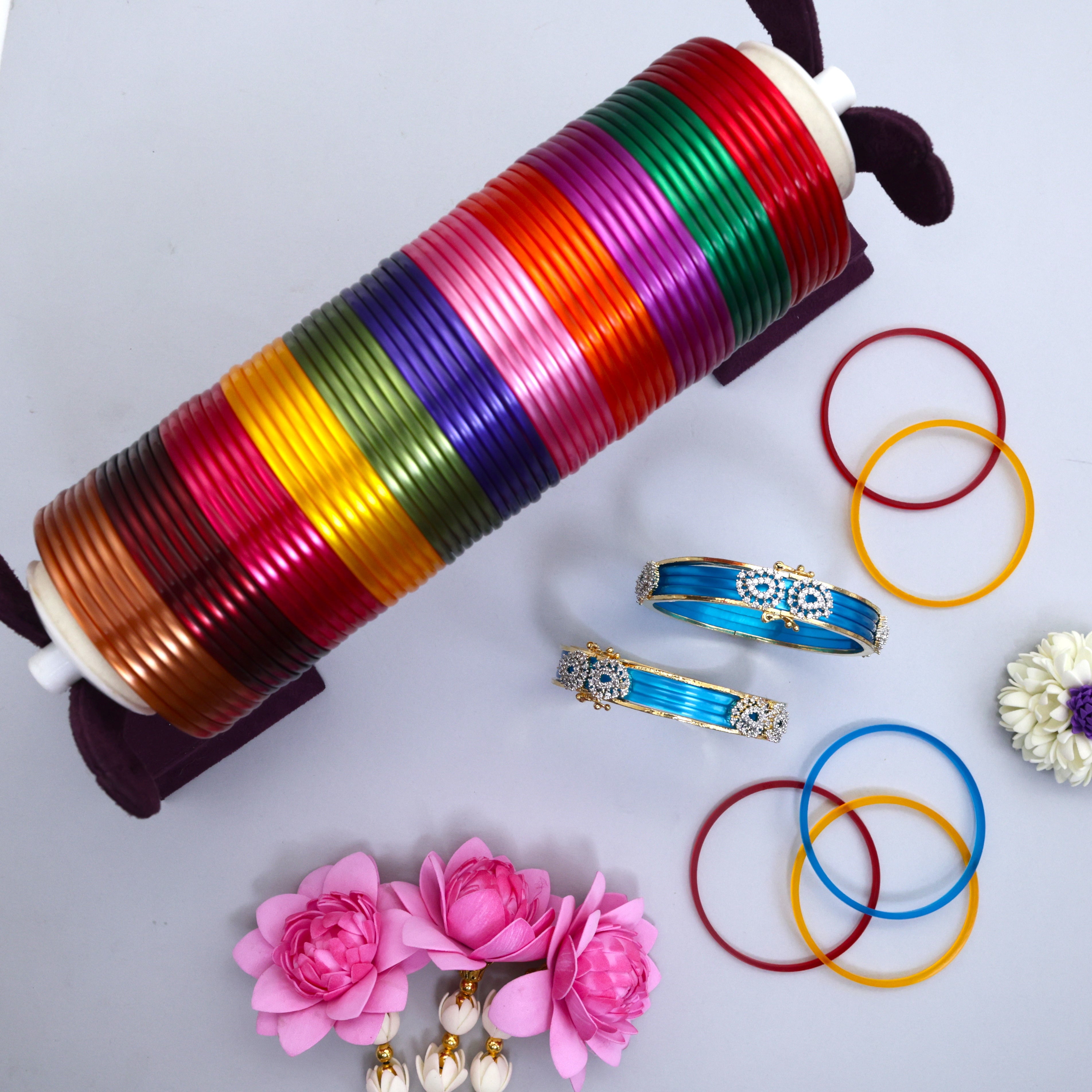 12 in 1 Interchangeable Diamond Look Mango Openable Bangles Set