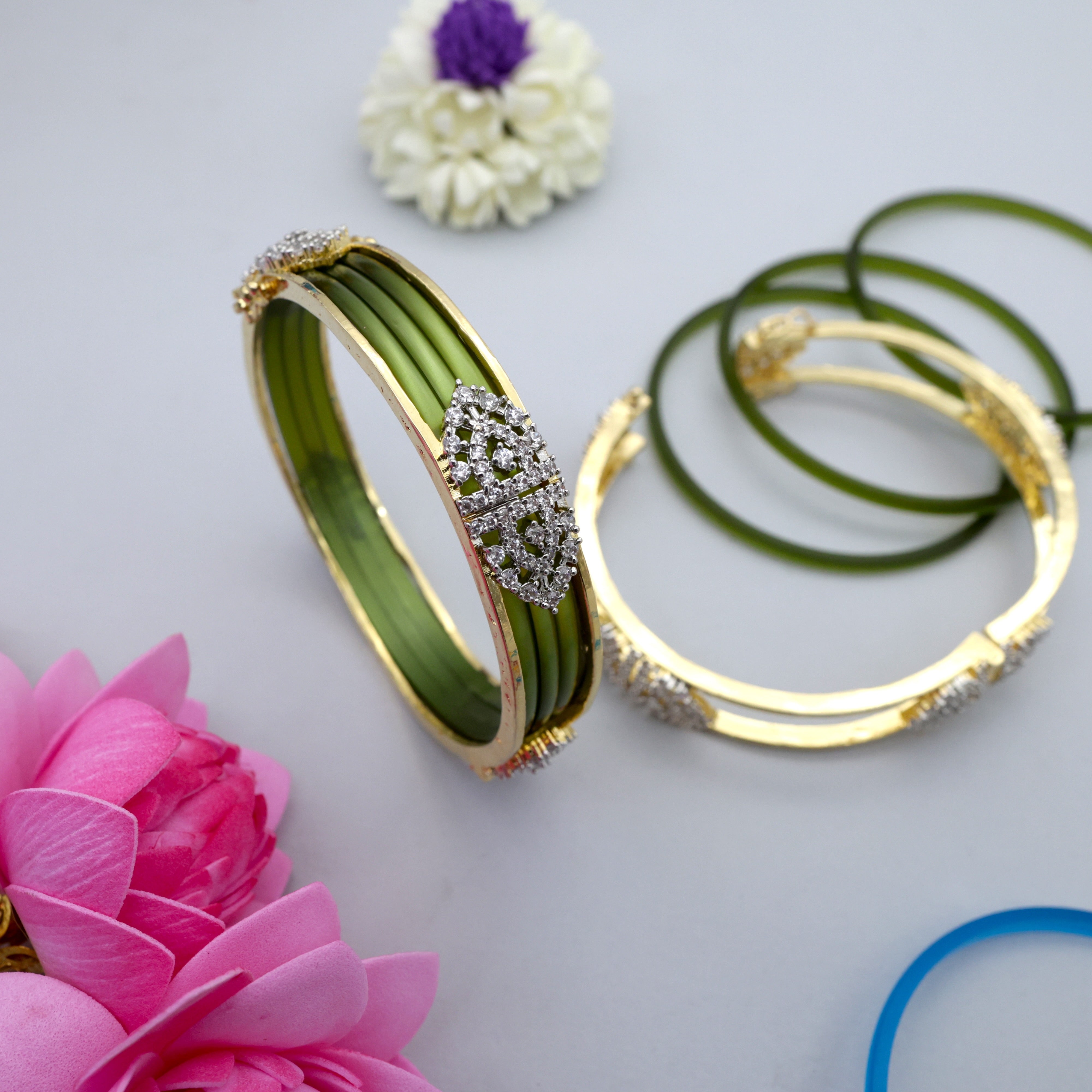 12 in 1 Interchangeable Twin Arch Diamond Look Bangles
