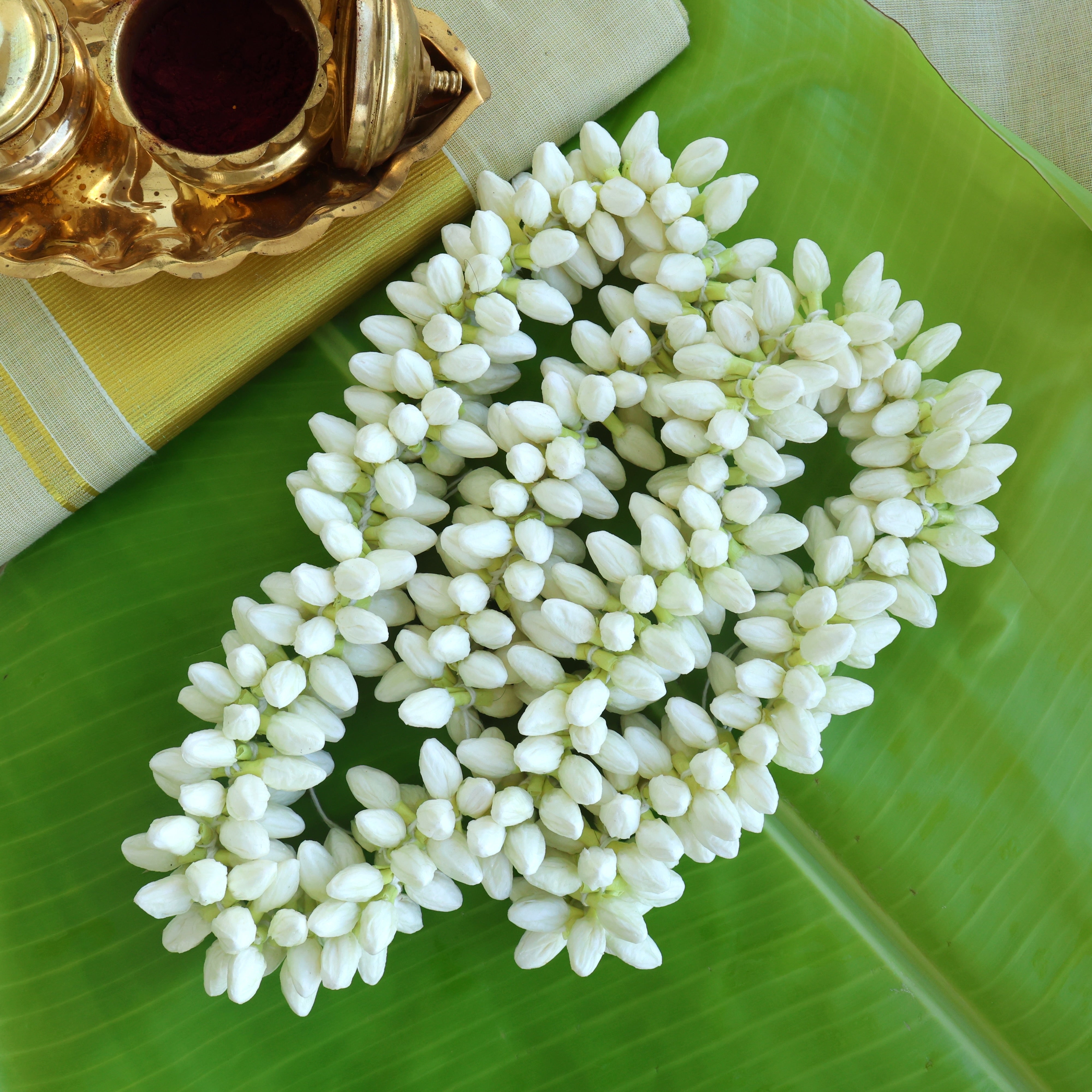Very Real Look Alike Jasmine String Flowers For Hair, Decoration & God Idols