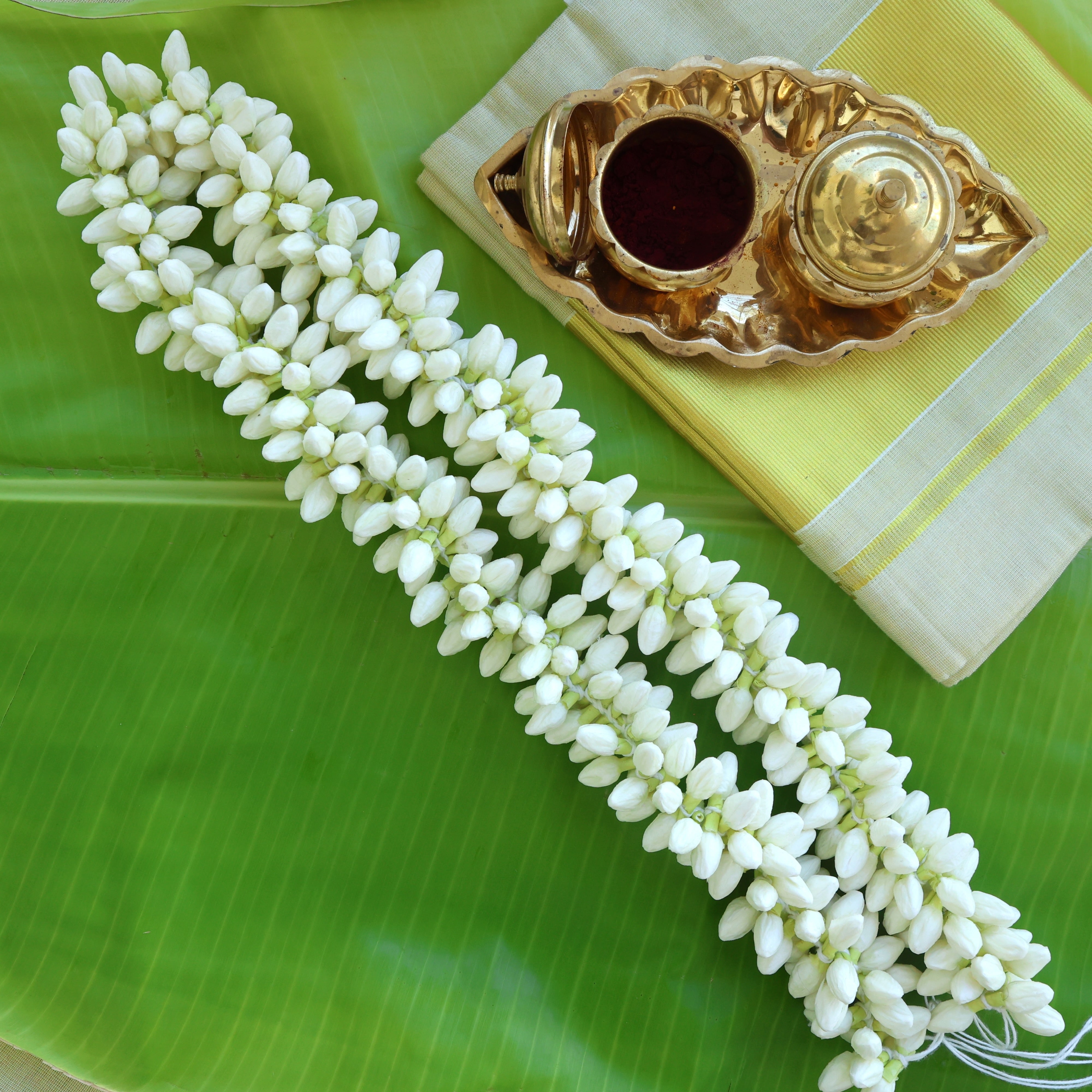 Very Real Look Alike Jasmine String Flowers For Hair, Decoration & God Idols