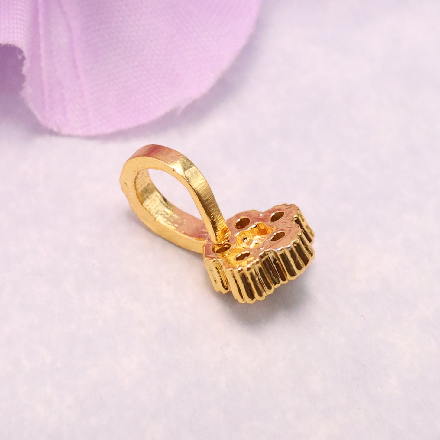 AD Gold Tone 7 Petals Flower Clip On Nose Pin