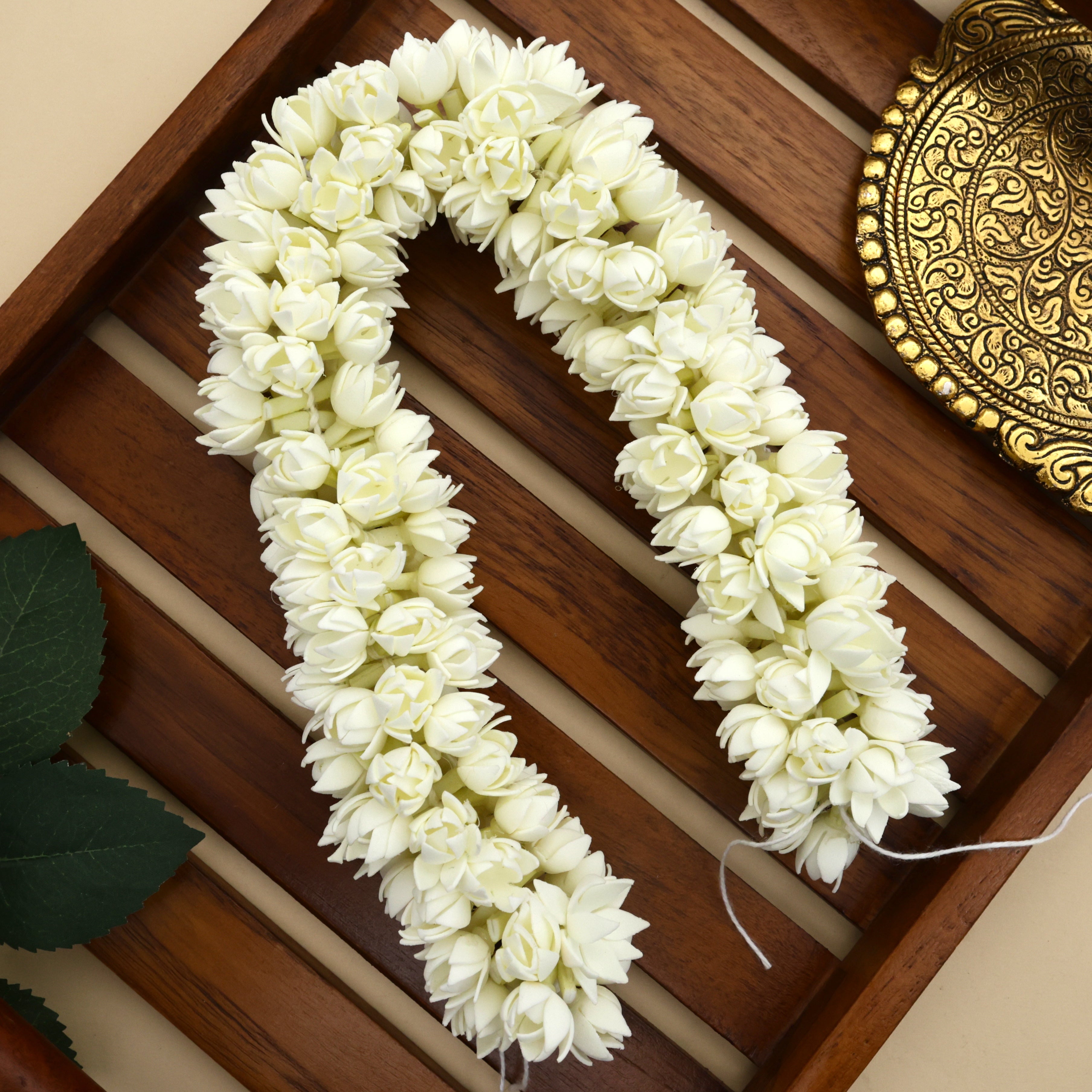 Handmade Foam Realistic Iruvatchi Poo Flower String - 16 inches