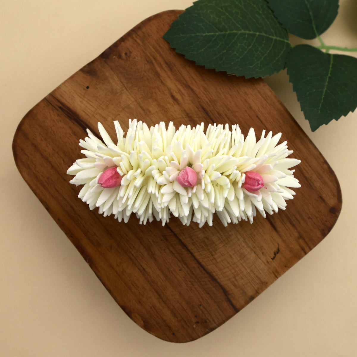 Handmade Foam Oosi Malli Cherry Bud French Barrette Hair Clip