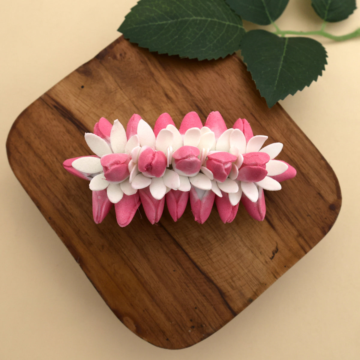 Handmade Foam Cherry Bud French Barrette Hair Clip