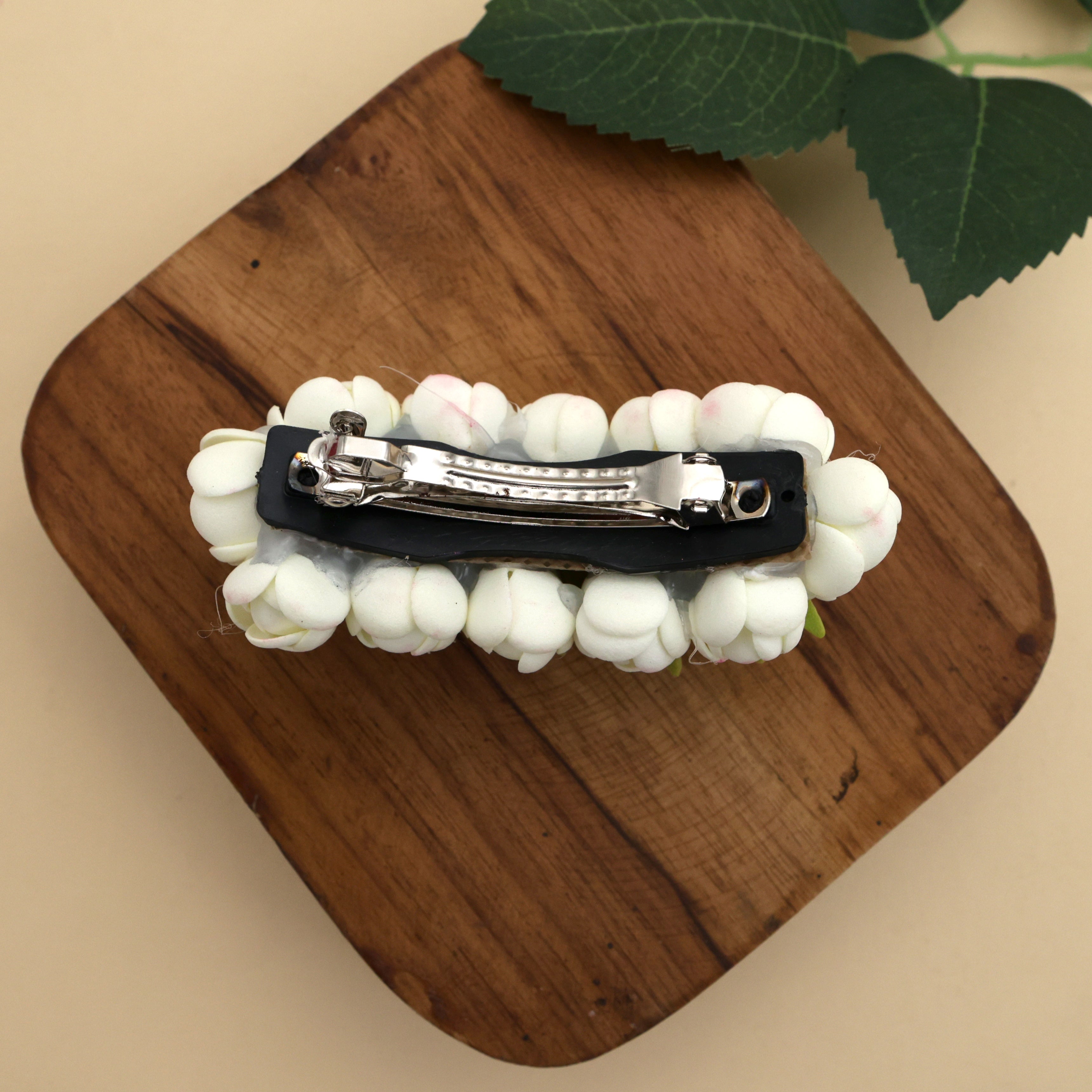 Handmade Foam Gundu Malli Cherry French Barrette Hair Clip
