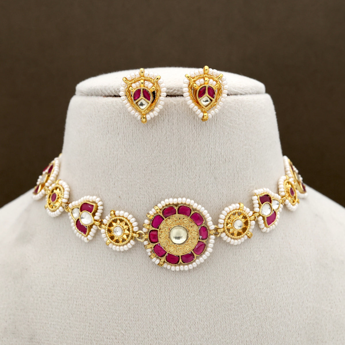 Premium Pachi Kundan 2 in 1 Sheeshpool Choker Set