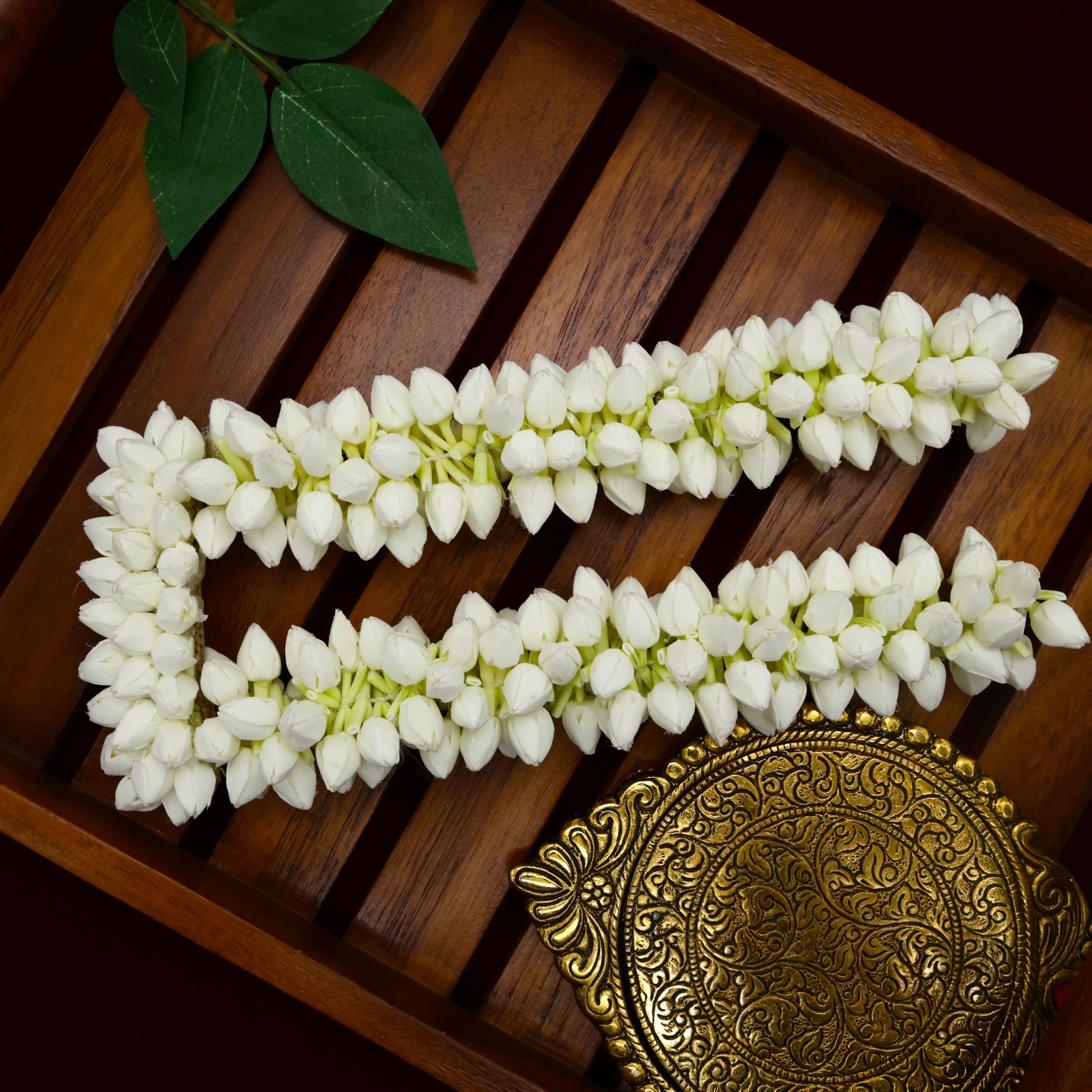 Lightweight Waterproof Reusable Handmade Foam Jasmine Buds String With French Barrette Clip - Easy To Wear Jasmine String