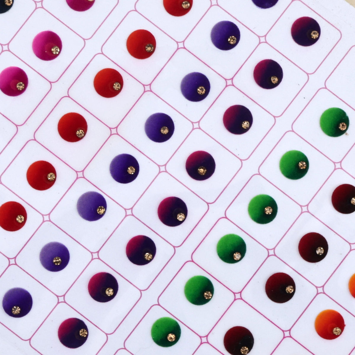 Premium Double Shade Single Stone Premium Round Multicolour Bindi Book
