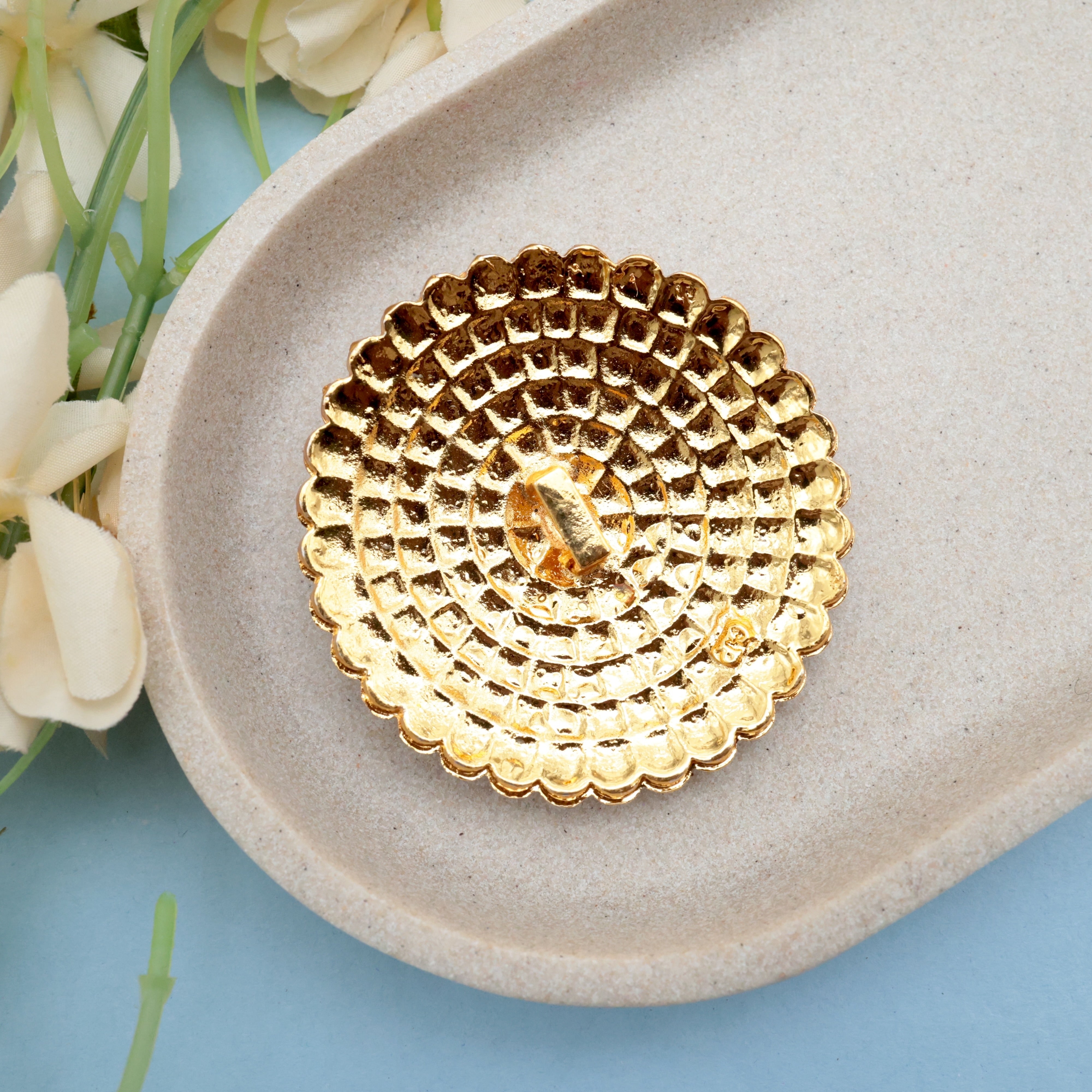 Traditional Kemp Flower Rakodi - Traditional Bridal / Dance Hair Bun Accessory