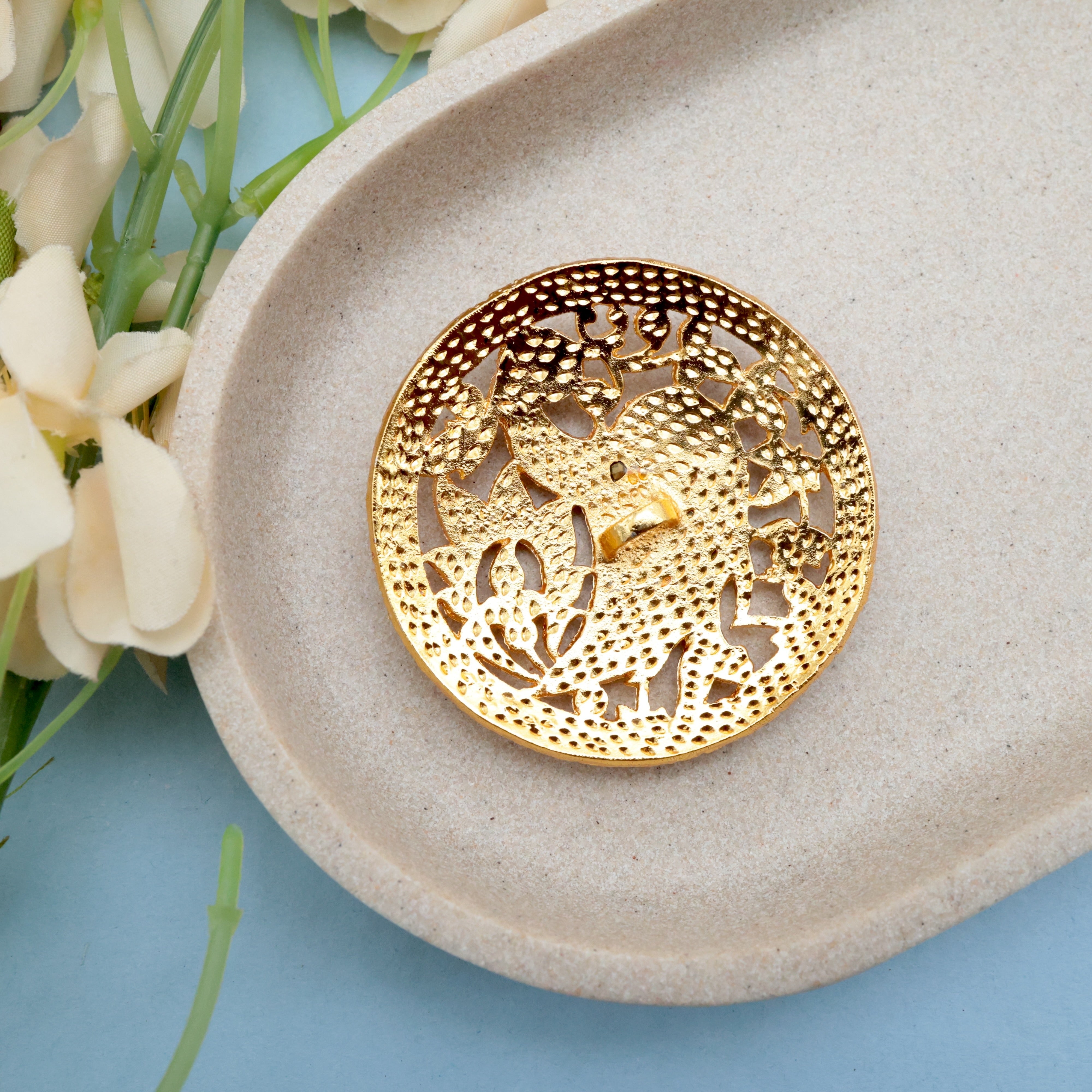 Traditional Kemp Peacock Rakodi - Traditional Bridal / Dance Hair Bun Accessory