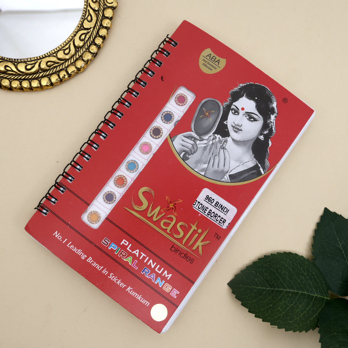 Golden Stone Border Round Multicolour Bridal Bindi Book