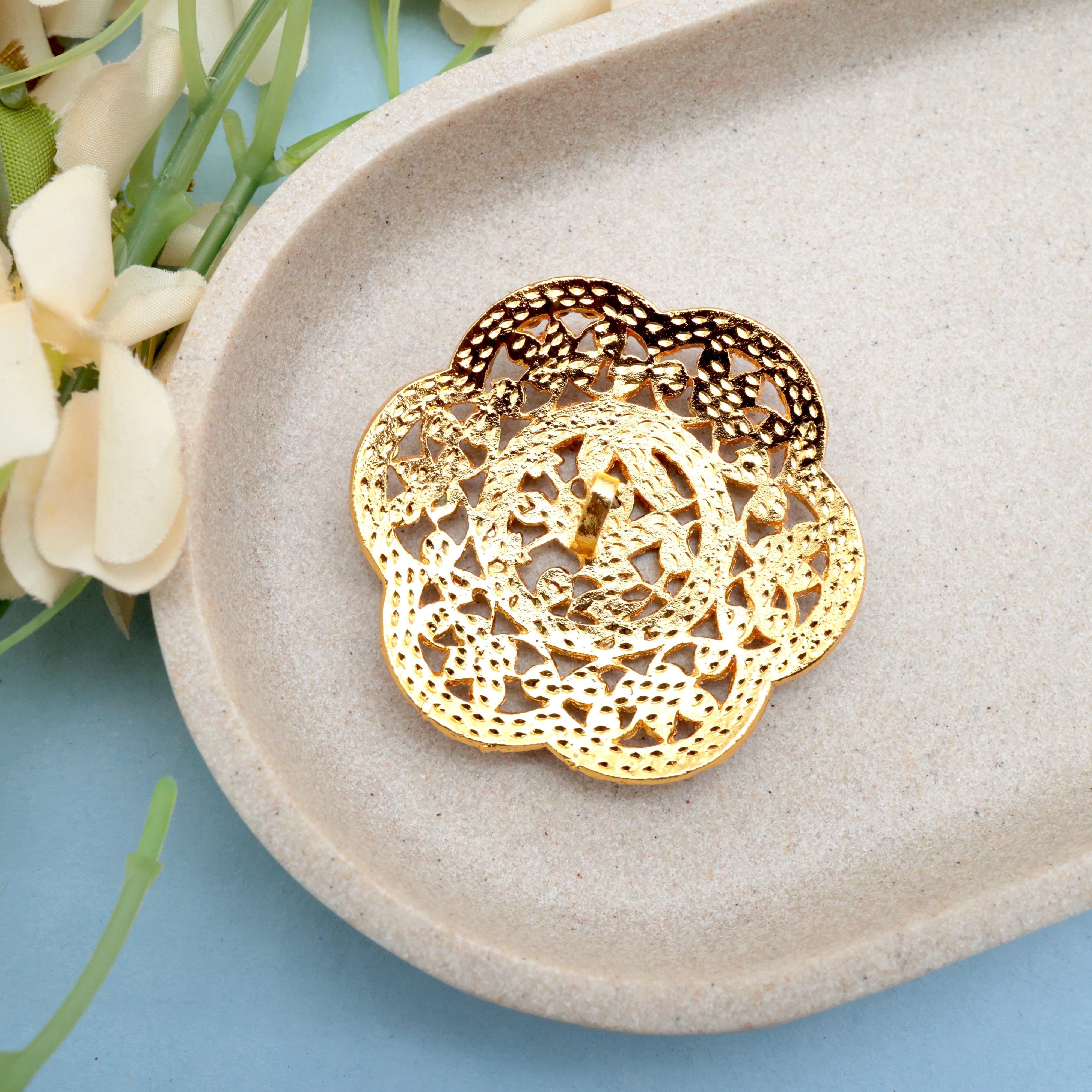 Traditional Kemp Flower Rakodi - Traditional Bridal / Dance Hair Bun Accessory