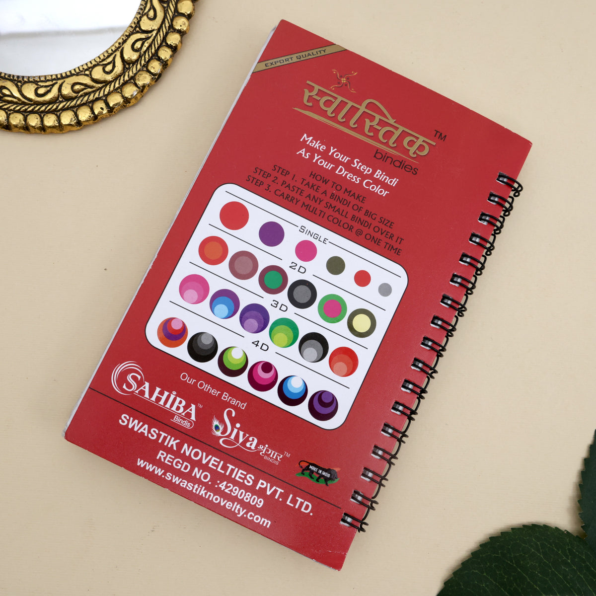 Golden Stone Border Round Multicolour Bridal Bindi Book