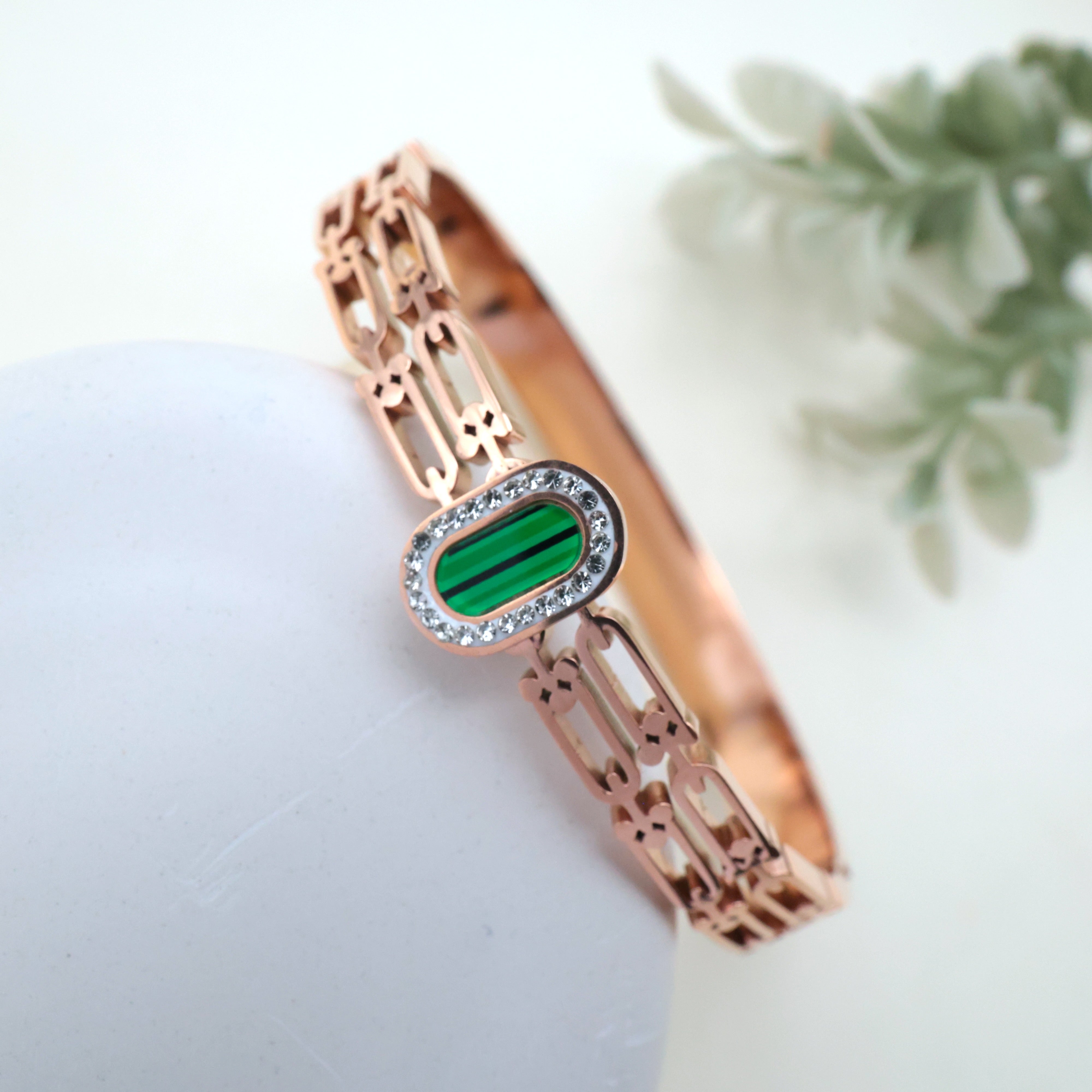 Rose Gold ANTI TARNISH BRACELET FOR WOMEN - Turquoise Tablet