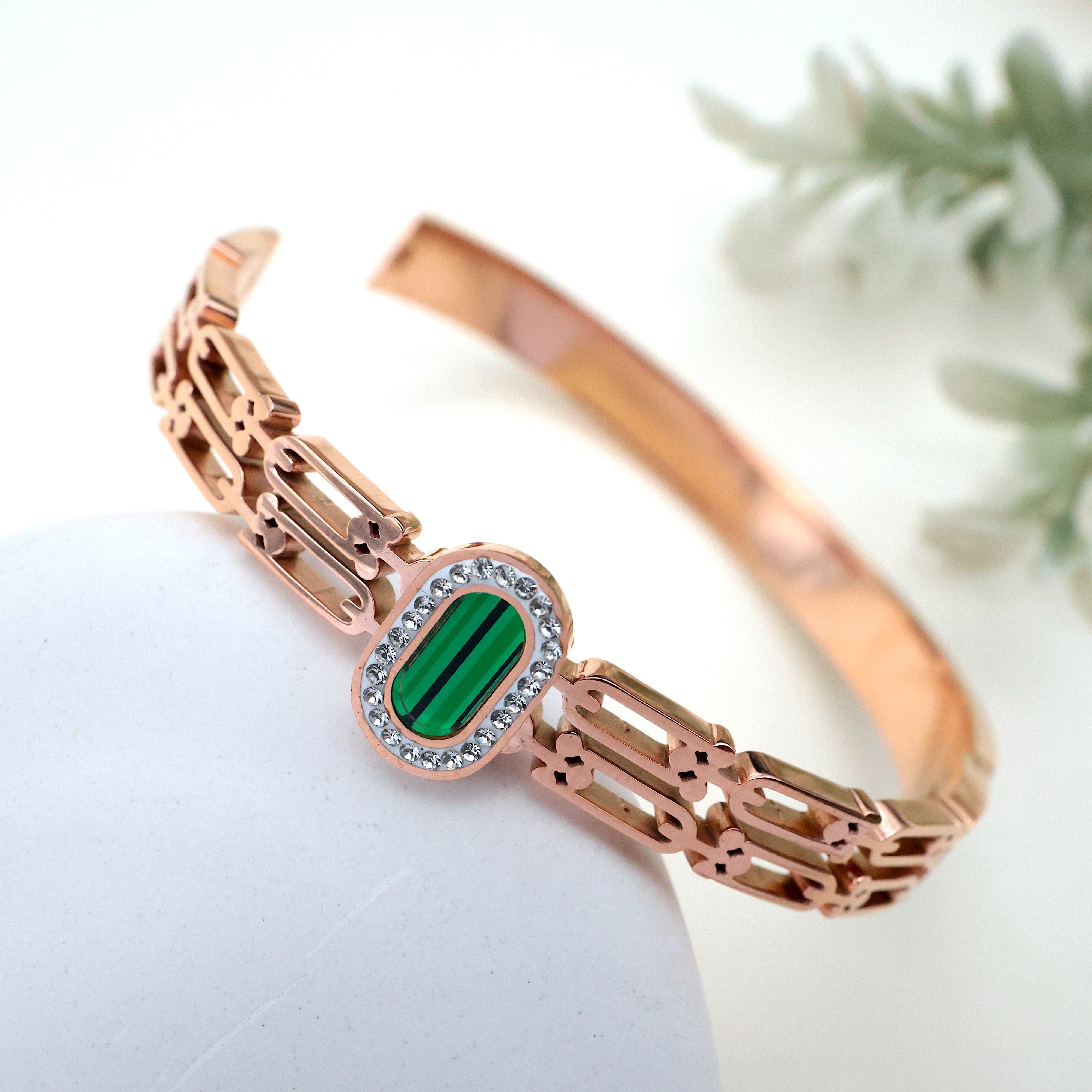 Rose Gold ANTI TARNISH BRACELET FOR WOMEN - Turquoise Tablet