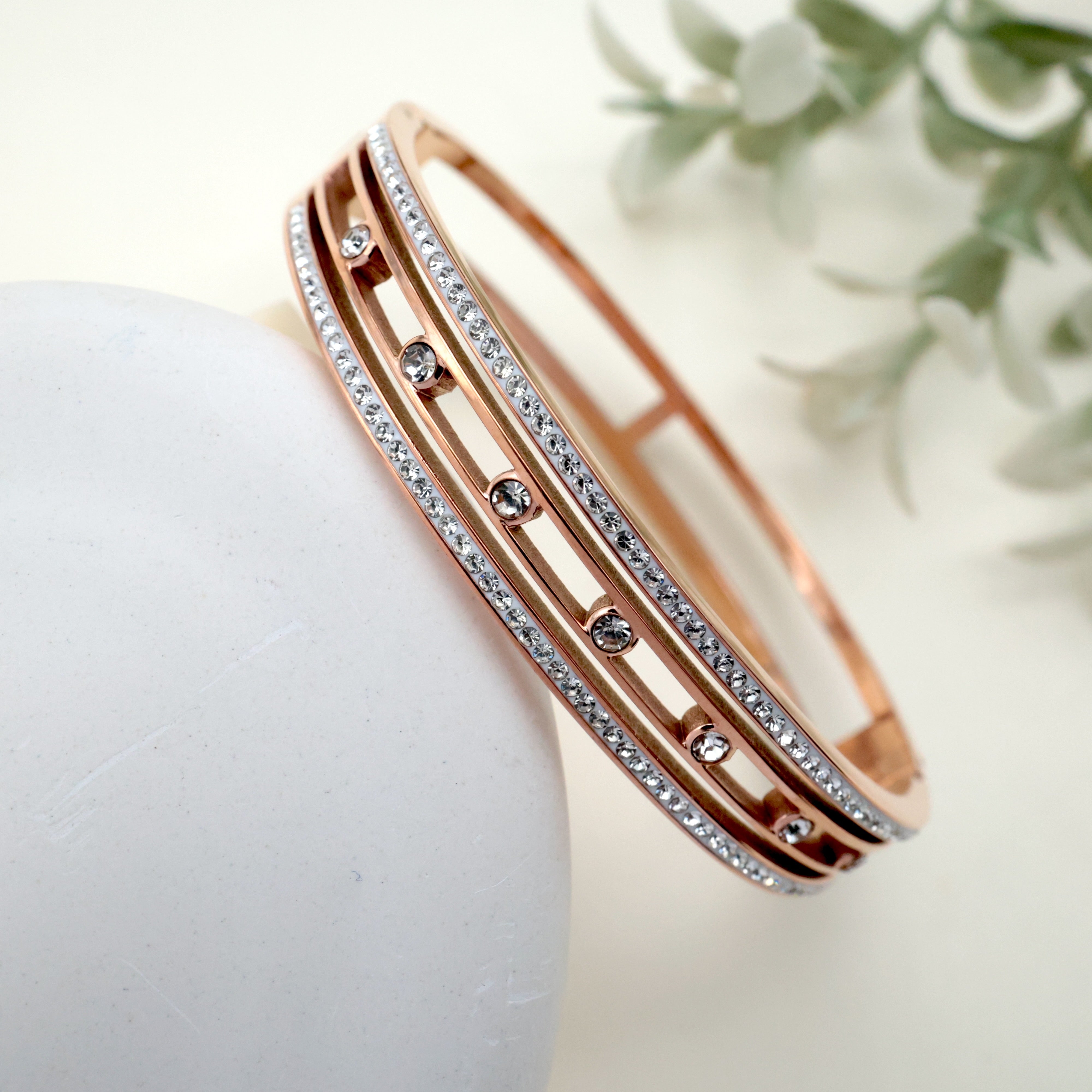 Rose Gold ANTI TARNISH BRACELET FOR WOMEN - Stone Track