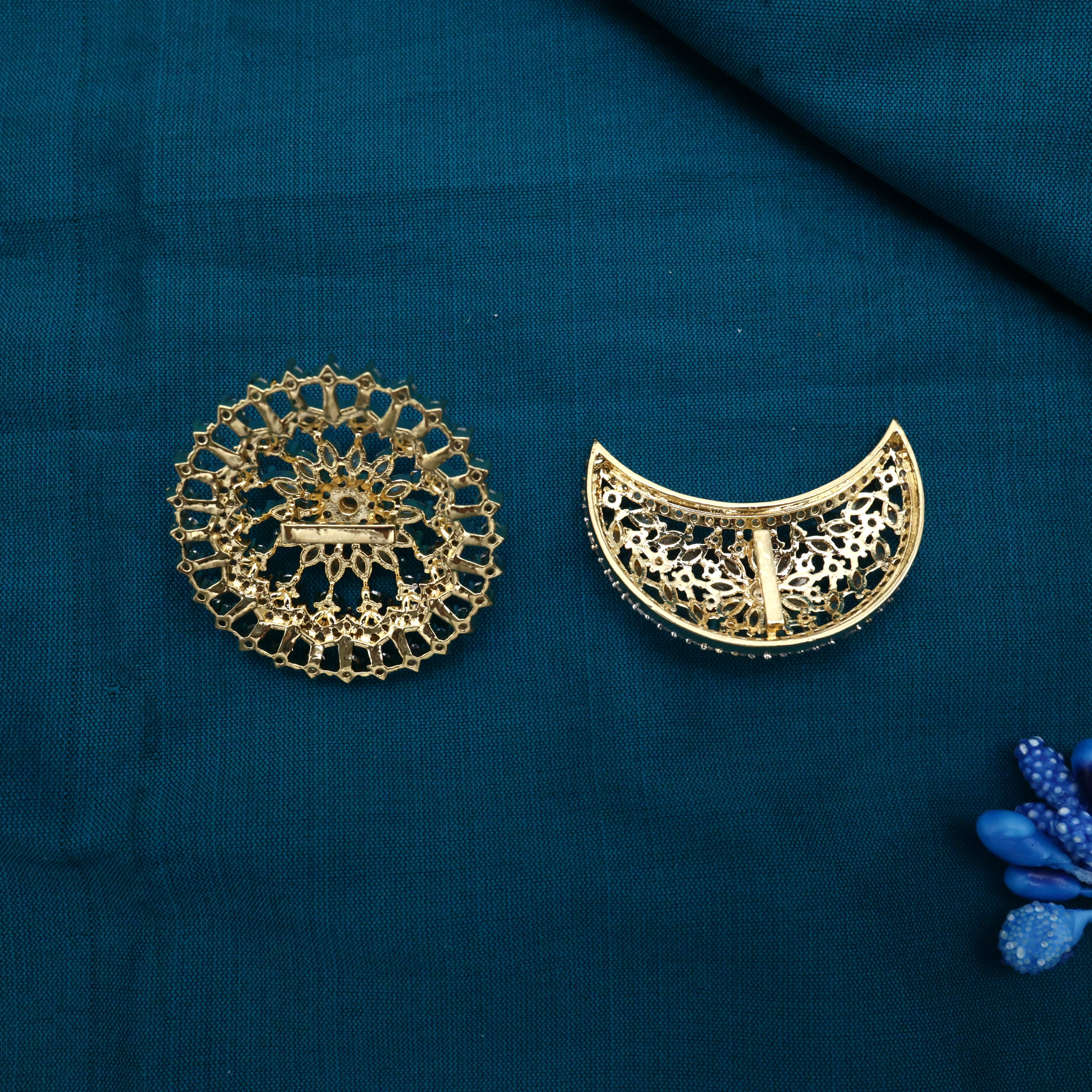 Diamond Look AD Bridal Sun Moon Hair Choti - Bridal Suryan Chandran Billais