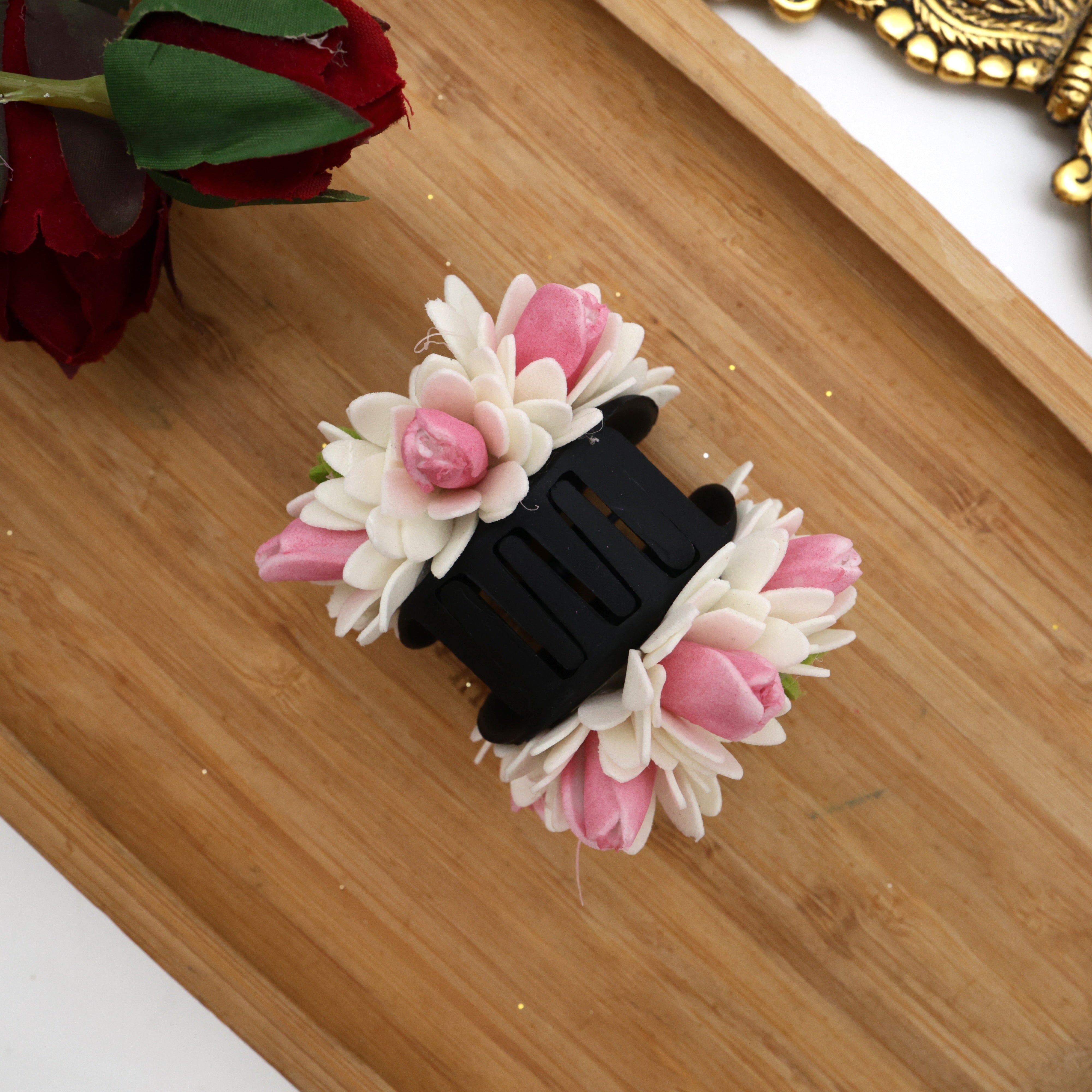 Handmade Foam Mulla Poo Jathi Poo Kadhambham Claw Clip