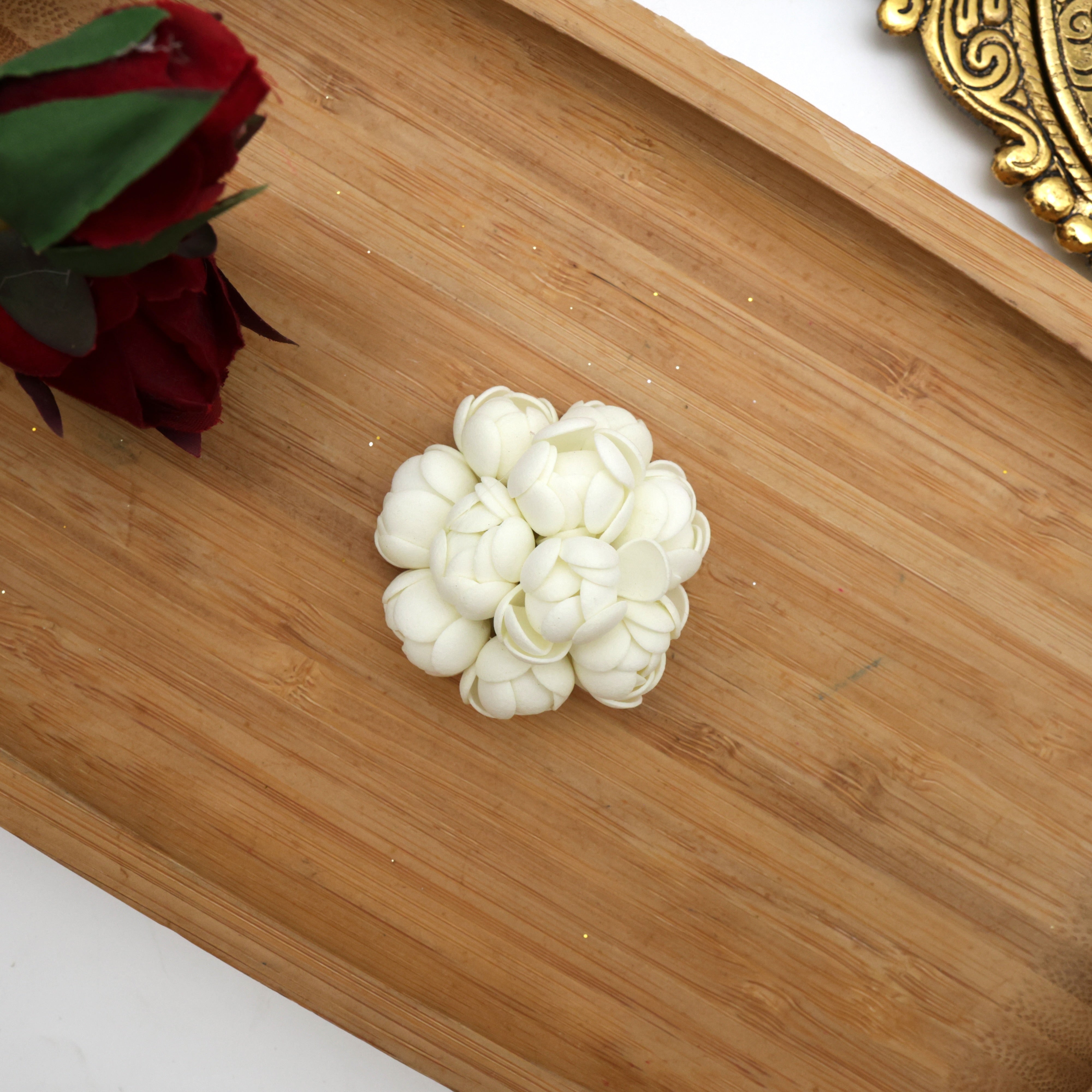 Handmade Foam Bloomed Jasmine Gundu Malli Alligator Hair Pin