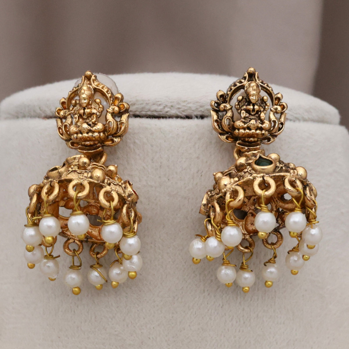 3D Gold Look Antique Matte Annam Lakshmi Budget Bridal Necklace Set