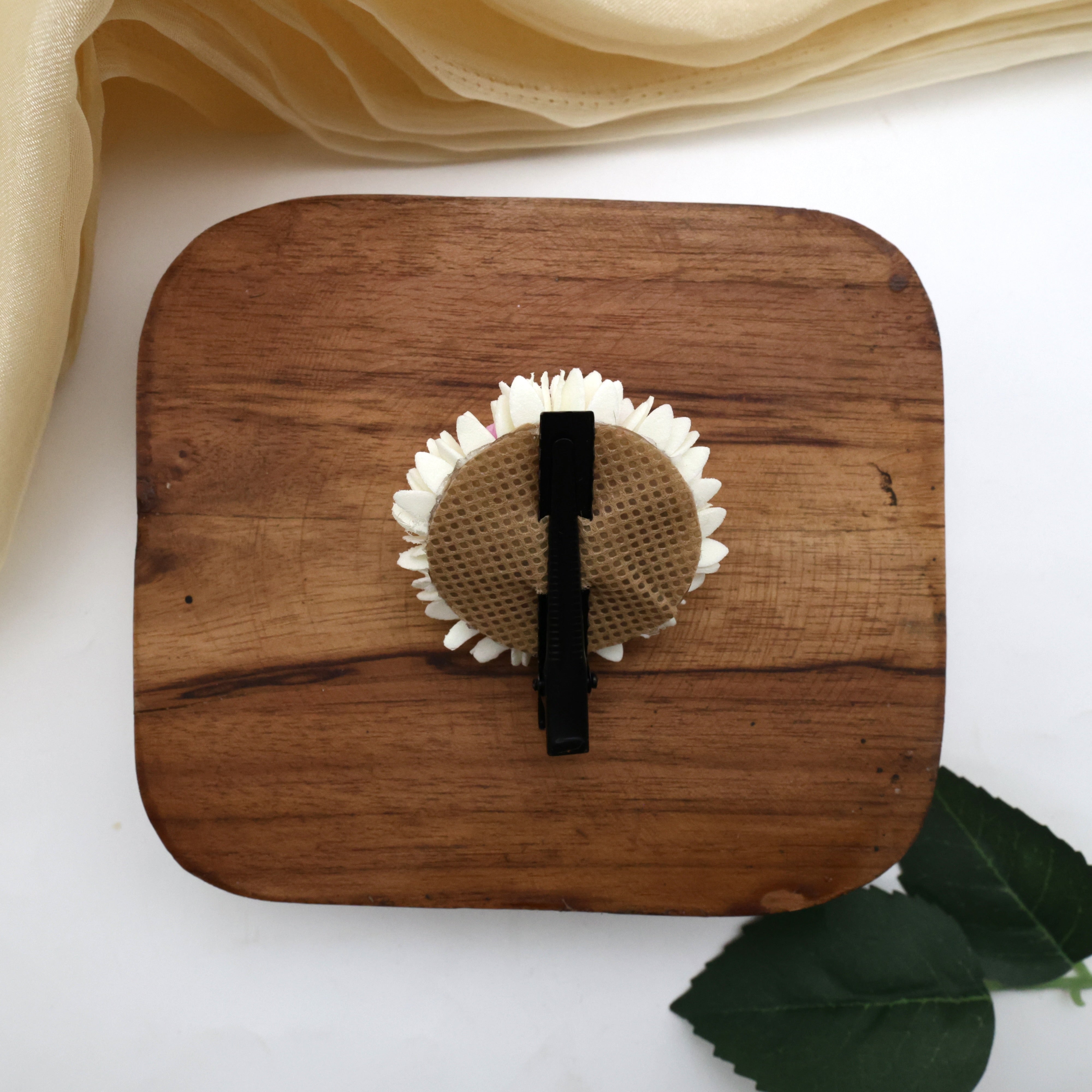 Handmade Foam Waterproof Mulla Poo With Rose Alligator Pin Hair Clips