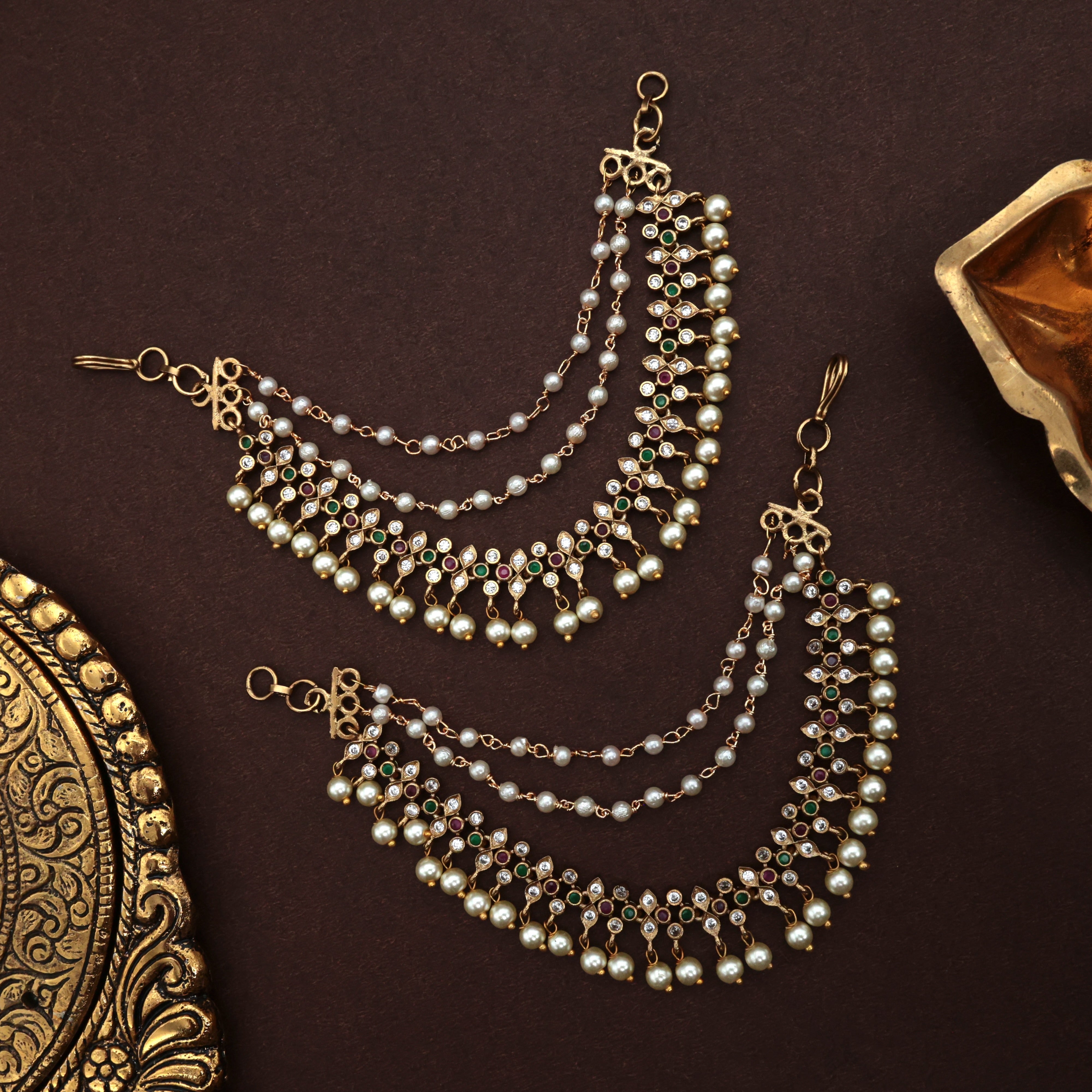 Two Lead AD Kemp 3 Line Ear Chain / Maatal