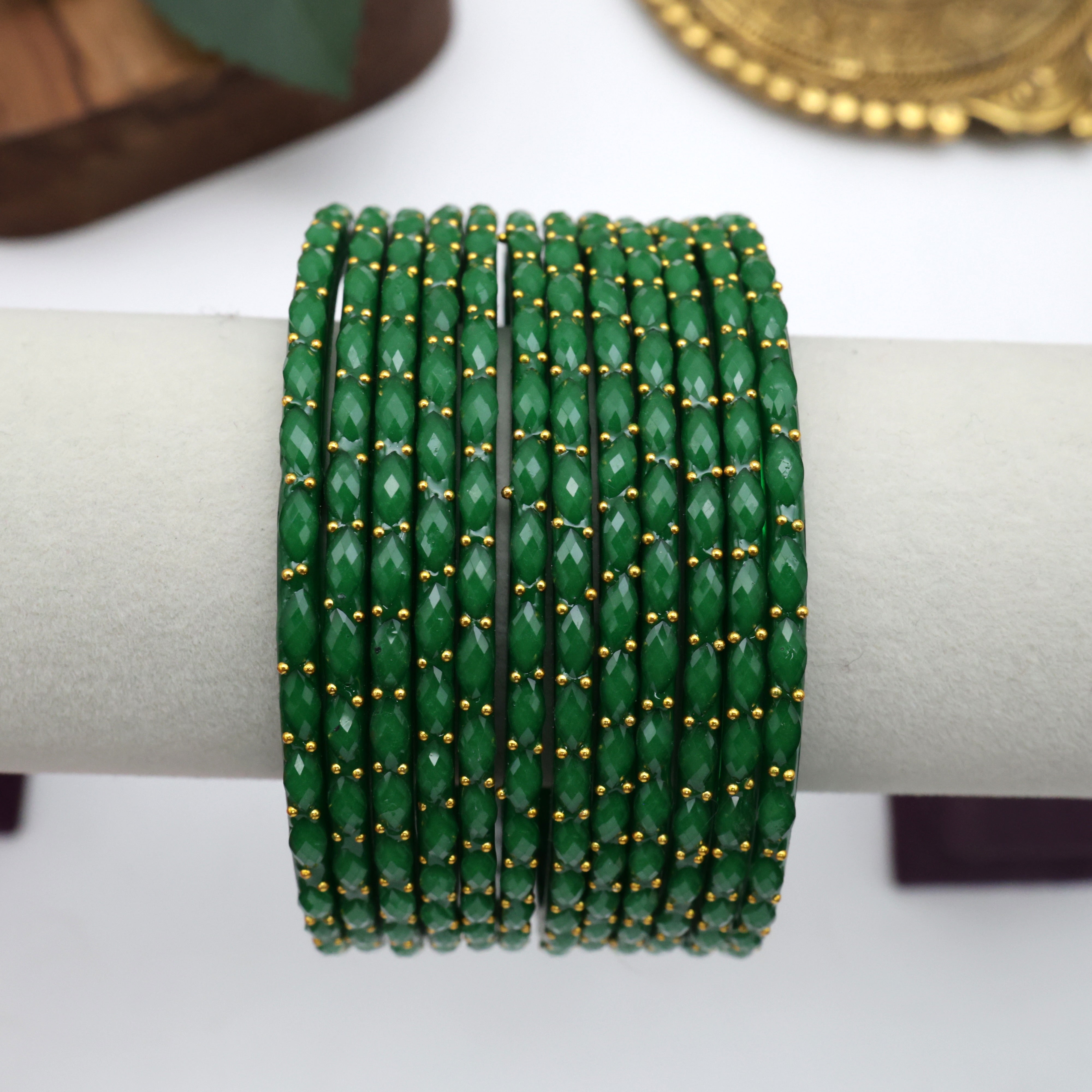 NEW CANDY RAINDROP BANGLES (ONE DOZEN) - GREEN