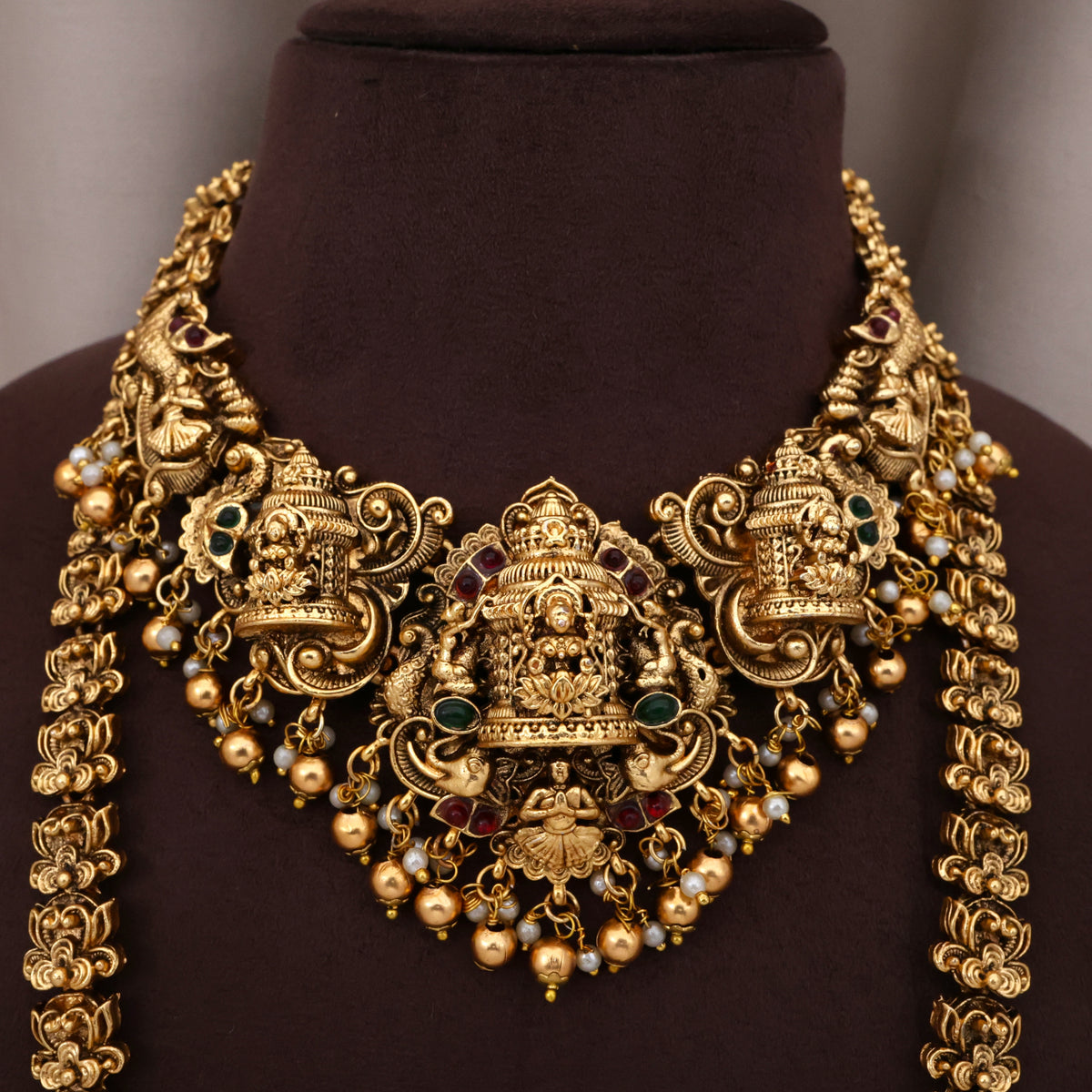 Antique 3d Embossed Lakshmi on Kireetam Bridal Combo Set