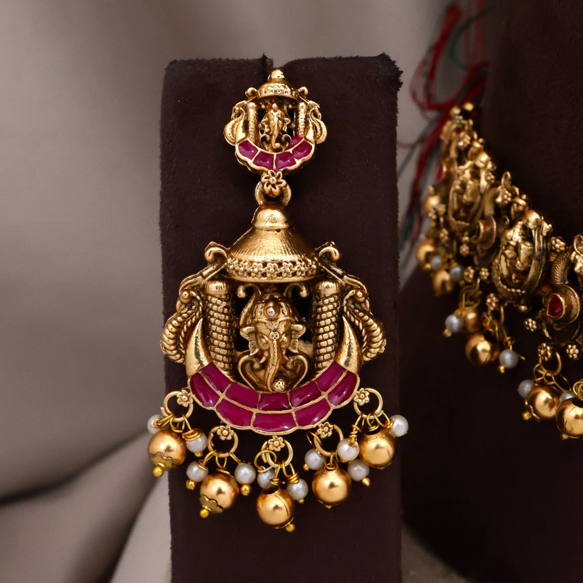 Jadau Kundan Look Antique Matte Vishnu Semi Bridal Budget Combo Set