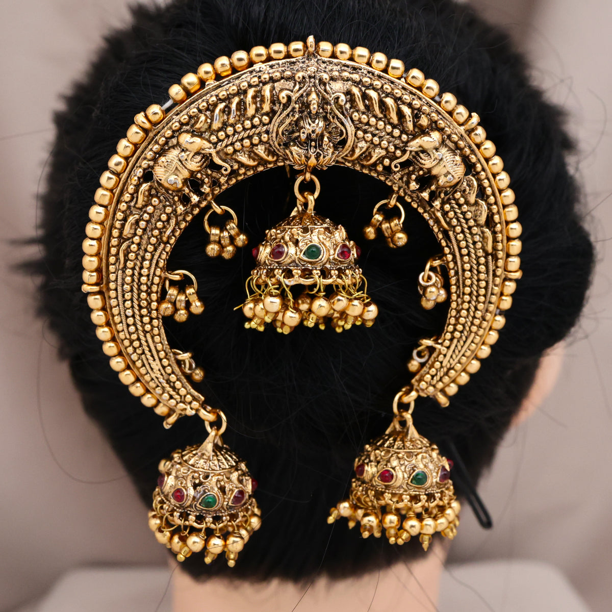 Antique Nagas Budget Friendly Jhumkas Lakshmi Arch Choti